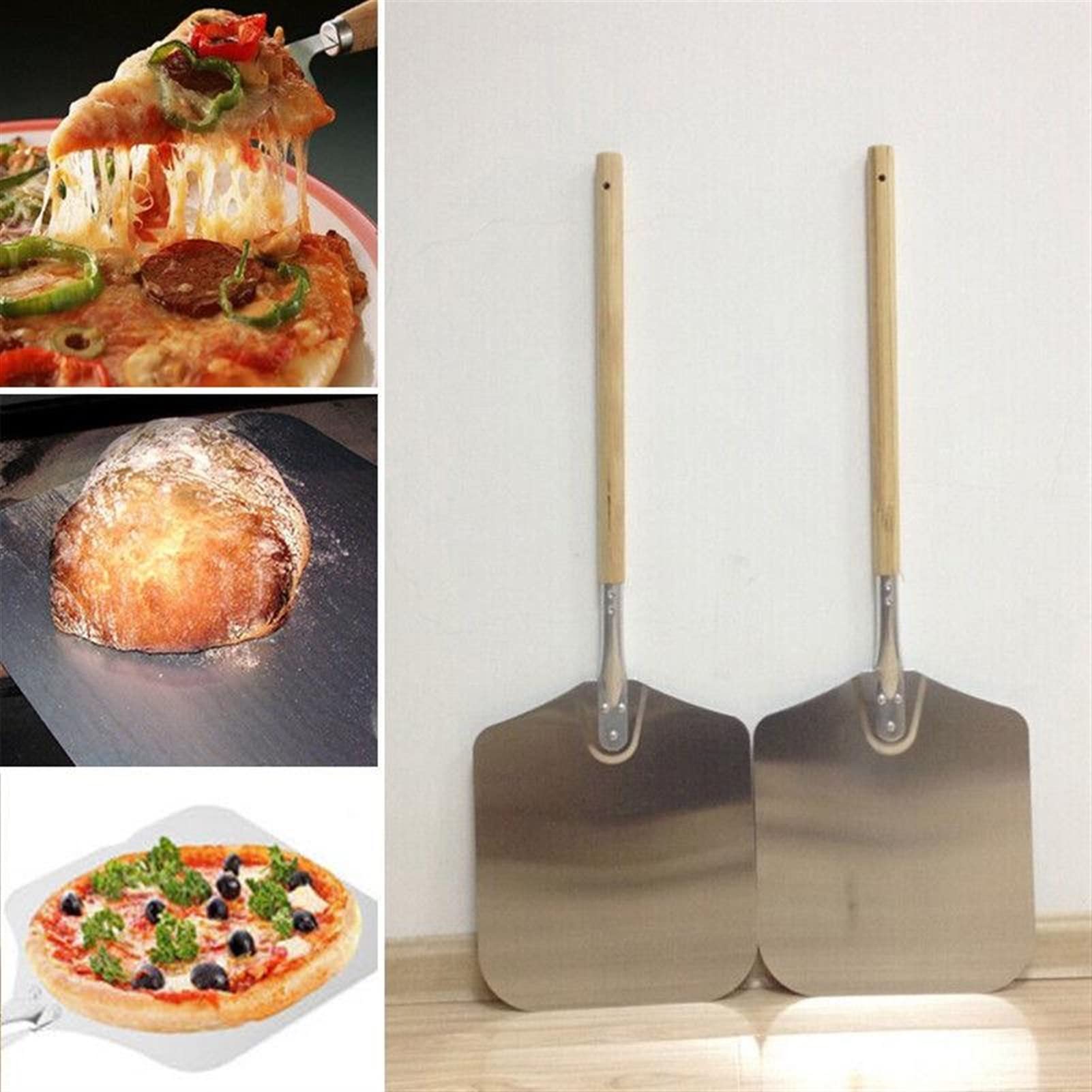 Pelle à Pizza avec Manche en Bois Pelle à gâteau Coupe-Fromage Épluchures Outil de Levage Pelle à Pizza Cuisson Outils de pâtisserie (Couleur : G) (E)