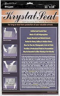 Creative Mark Krystal Seal ATC Art and Photo Bags - Archival Polyethylene Sealing Bags for Paintings, Artwork and Photo Storage - 11 x 14"- Pack of 25