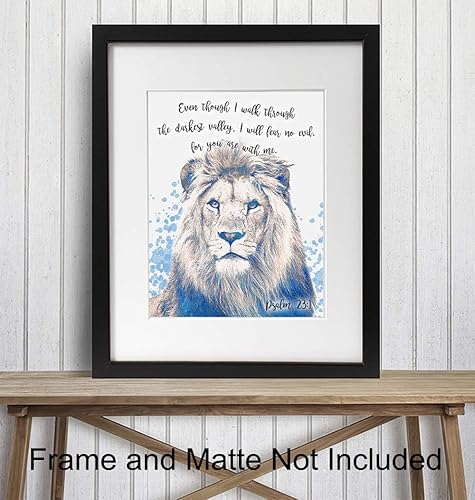 Miniatura 2 de Psalm 23 Bible Verse Scripture Wall Art Decor - Religious Christian Room Decoration for Home, Church - Inspirational, Motivational Poster Print -