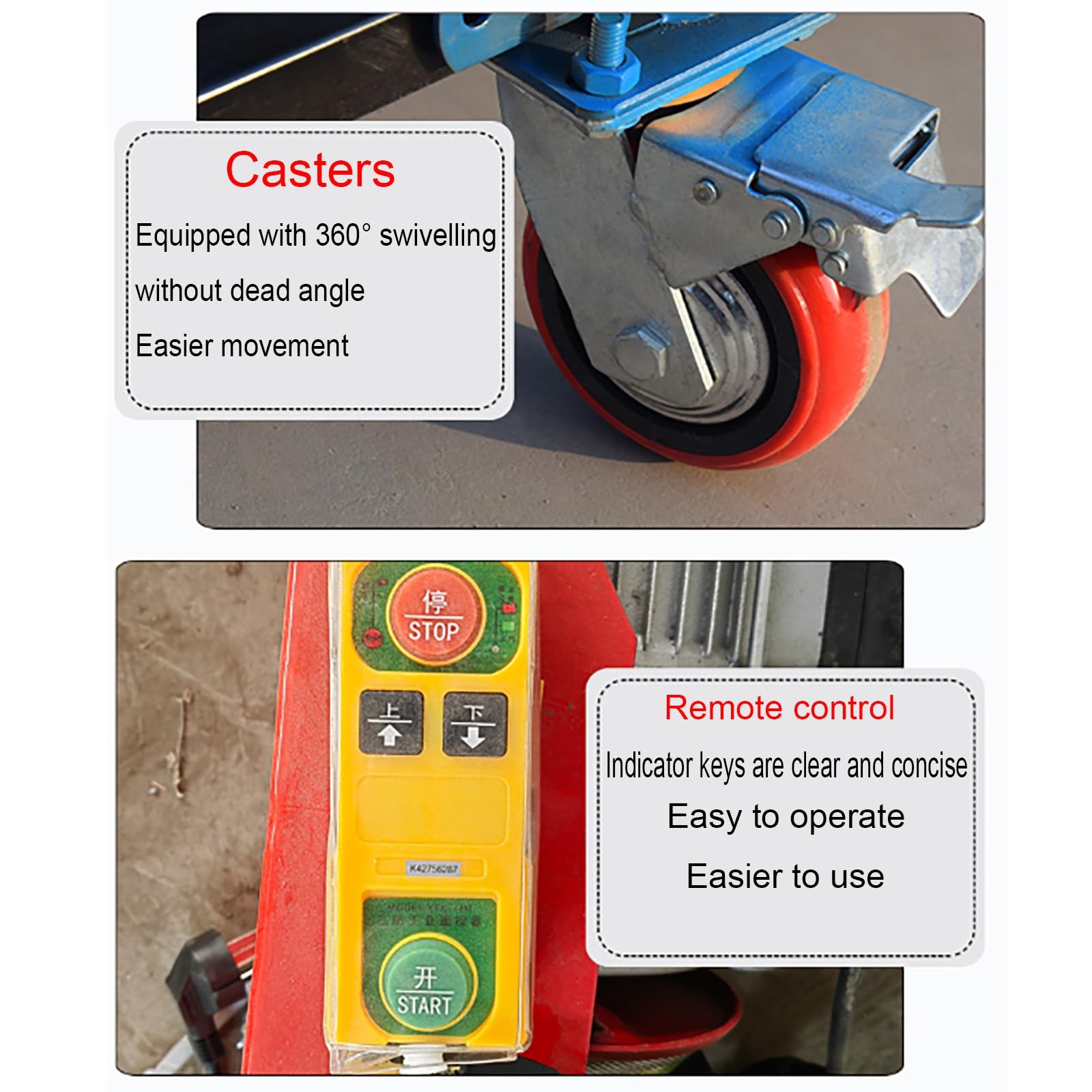 Robuster elektrischer Hubwagen – Mehrzweck-Gerüstbau-Arbeitskletterplattform für Innen- und Außenbereich, maximale Höhe 60 cm