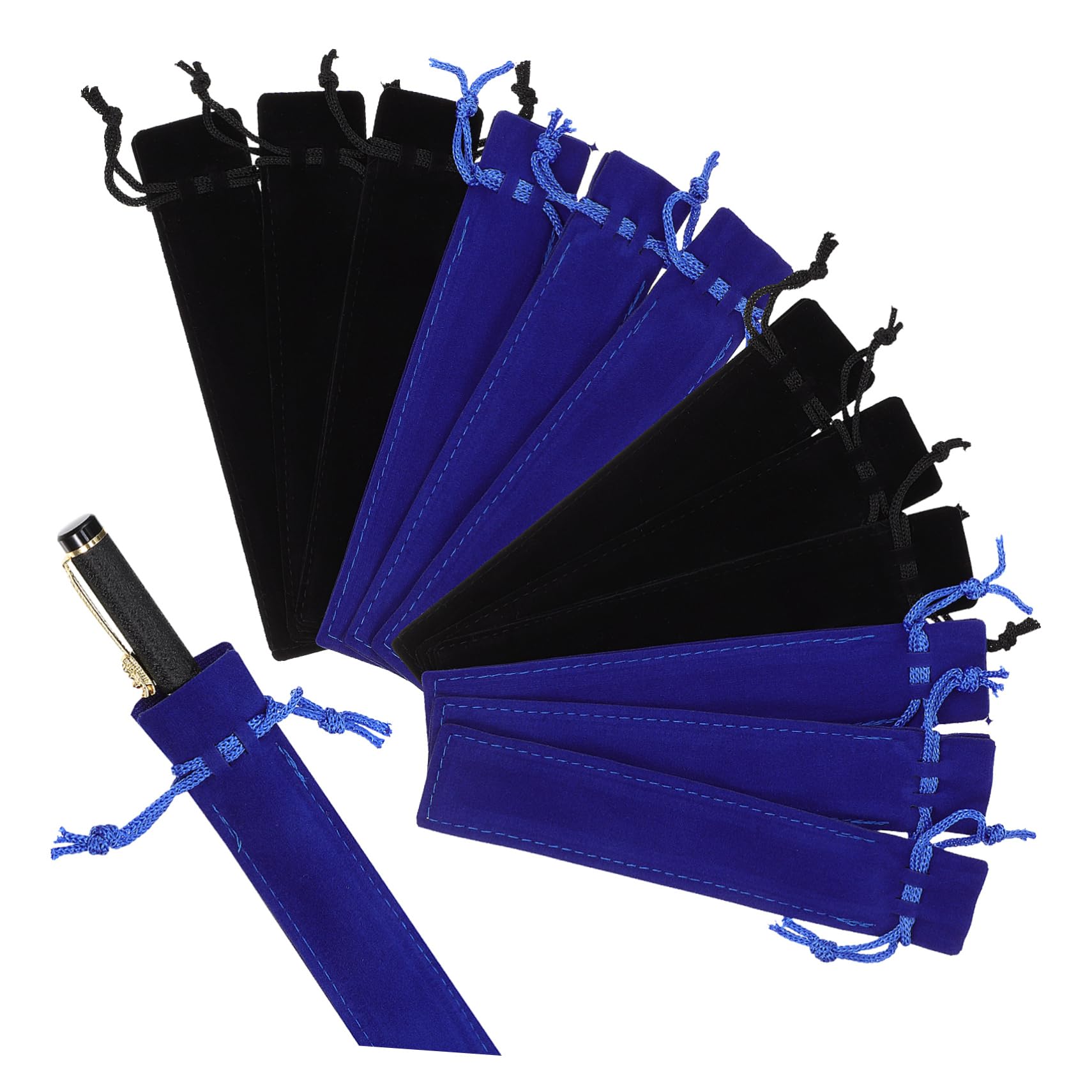 Gadpiparty 2 Set Borsa A Penna in Pile Buste Caso A Matita Maniche in Per Penne Piccolo Borsino A Penna Astuccio Estetico Disegno Blu Protettore Astucci Per Penne Flanella 50 Pezzi*2
