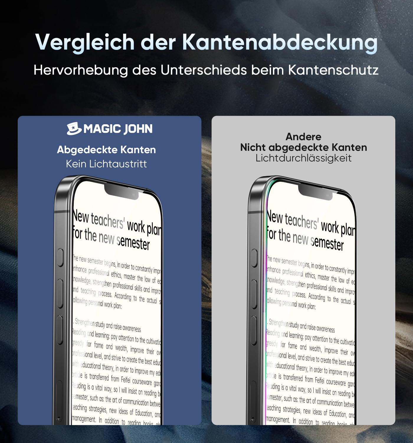 MAGIC JOHN 2 Pezzi Vetro Protettivo Per IPhone 15 Pro Max 6,7 Pollici - Kit Di Installazione Facile, HD Antigraffio
