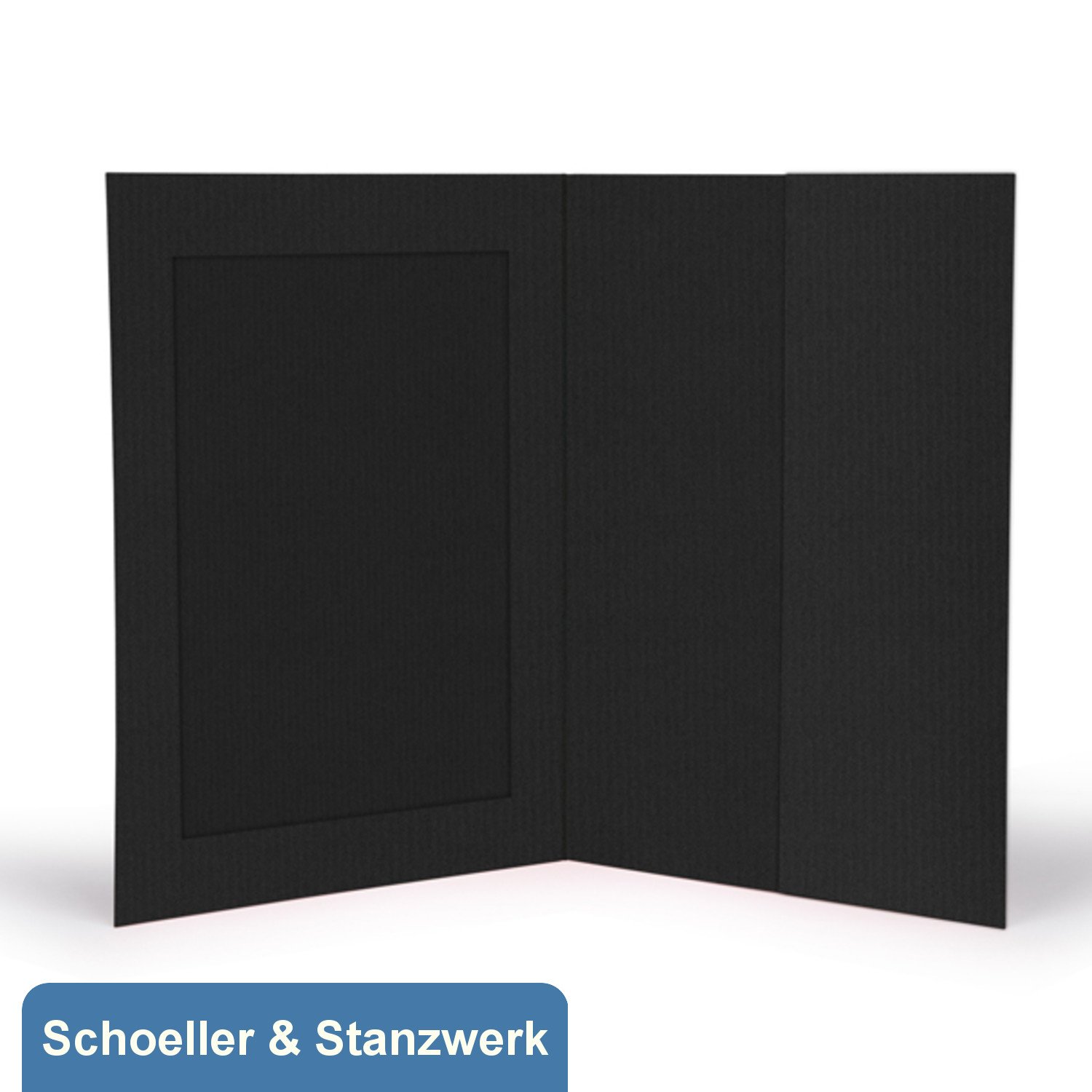 Schoeller & Stanzwerk© - 10 Stück Portraitmappen mit Passepartout für 10x15 cm Fotos - mit Bildertasche - schwarz