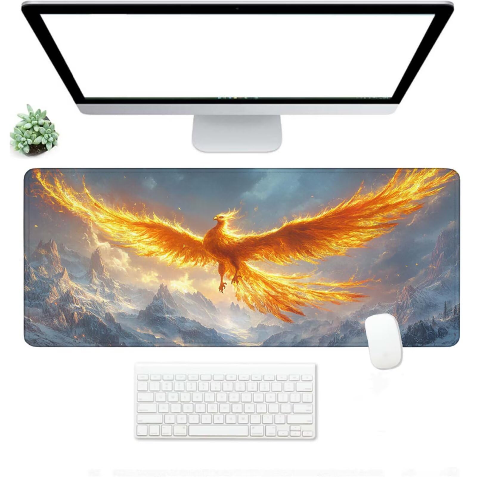 Podkładka pod mysz XXL 1500 x 800 x 3 MM, jasnoszara duża podkładka pod mysz z wodoodporną i antypoślizgową feniksem pod ręką zszyte krawędzie, poprawia precyzję i szybkość dla gracza W-796