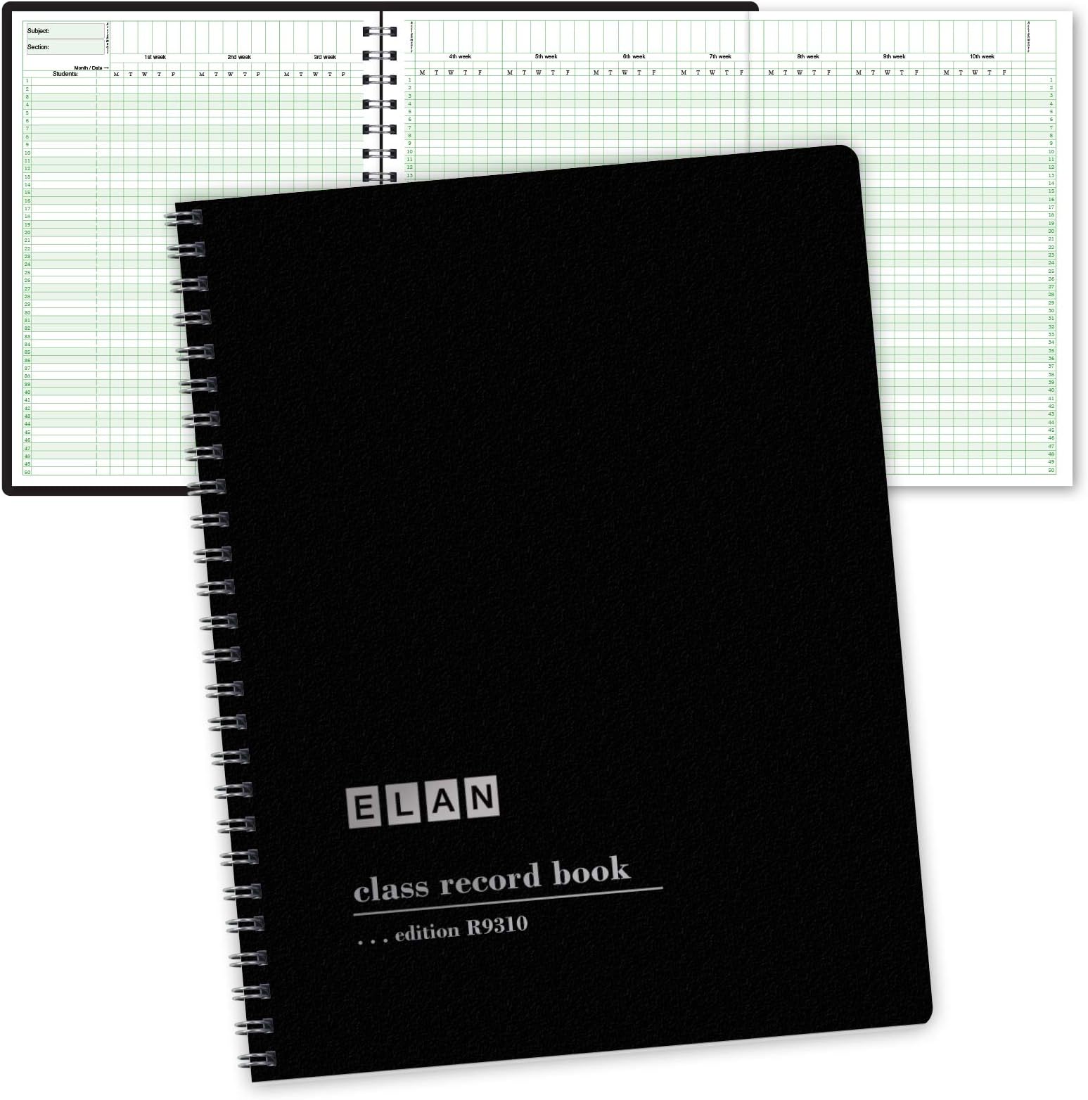 Elan Publishing CompanyClass Record Book for up to 10 Weeks. 50 Names. Extra Large Grade Recording Squares. (R9310)