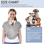 CUBY Swaddle Dog Sling Carrier for Small Dogs, Front Pet Sling Carrie Chest, Hands Free Adjustable Cat Slings Soft Cotton Reducing Pain Puppy Carriers Up to 11lb (Light Grey)