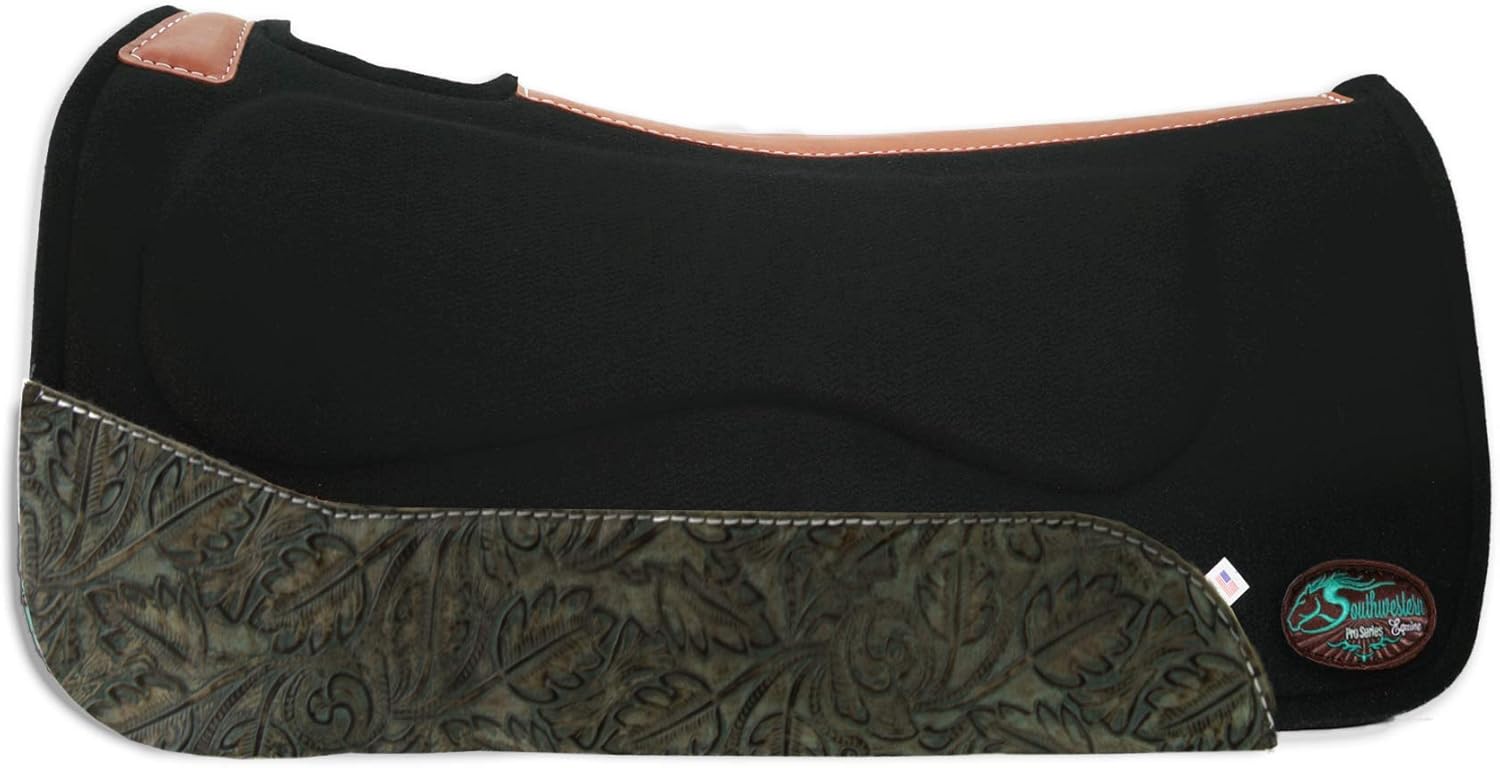 Southwestern Equine OrthoRide All Purpose Trail Riding Black Saddle Pad Made in the USA.