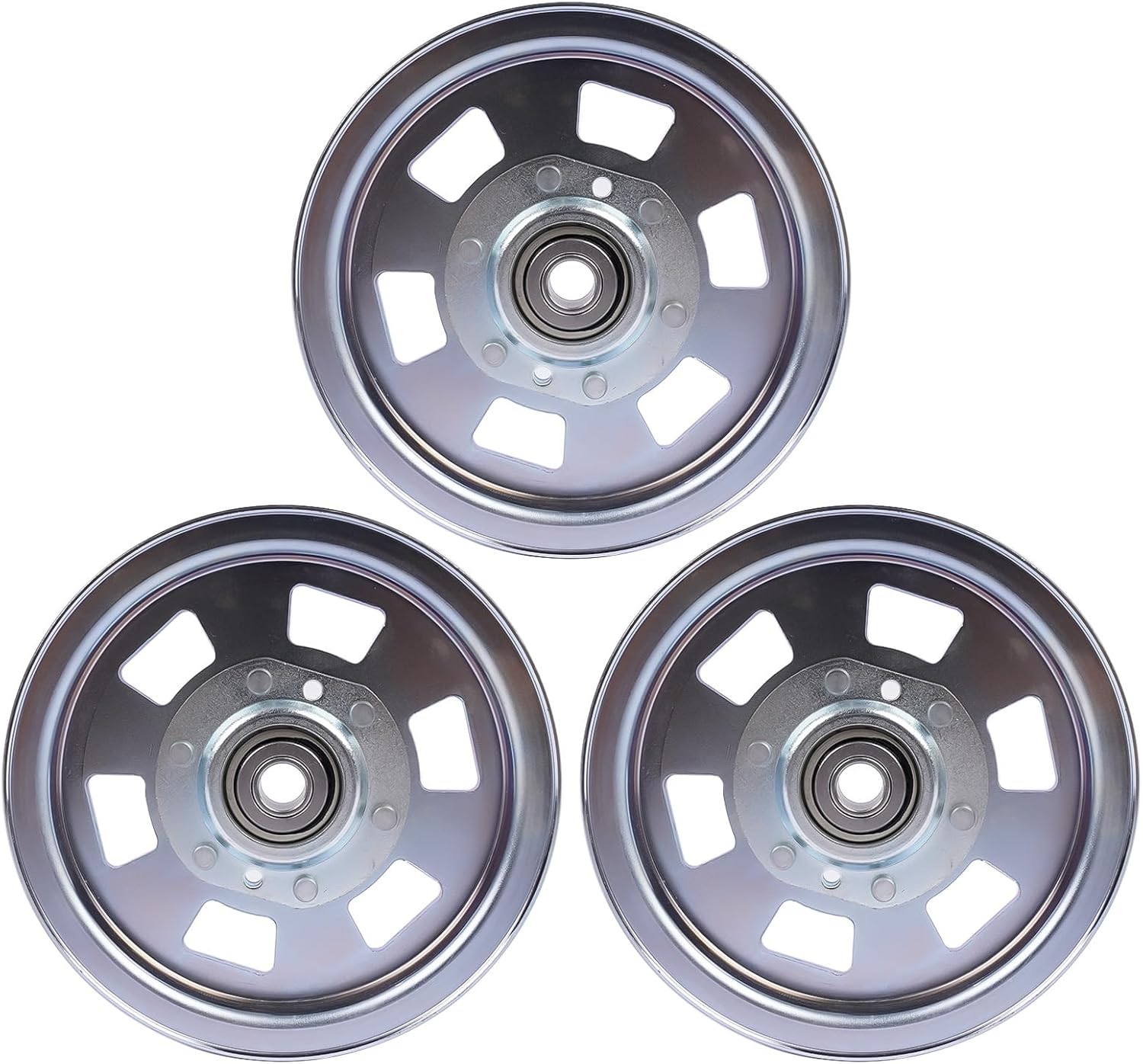 GELUOXI 3Pcs Flat Idler Pulley Replacement for Bad Boy ZT Series 48" 50" 54" 60" Outlaw 54" 61" 72" MZ Series 48" 54" Deck 033-8000-00 033-2000-00