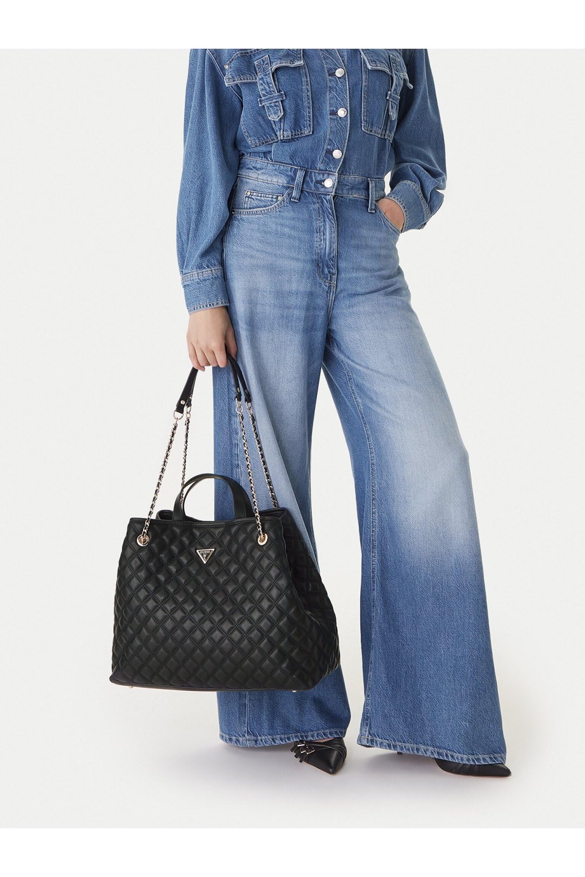 GUESS bolso shopper Giully II 2 in 1 Tote Black negro