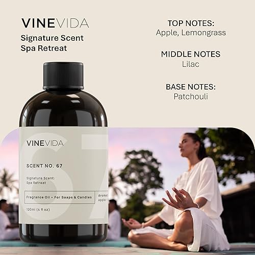 Miniatura 968 de VINEVIDA [4 onzas] Aceite de fragancia de madera de teca de caoba para fabricación de velas y fabricación de jabón, aromas de velas prémium para