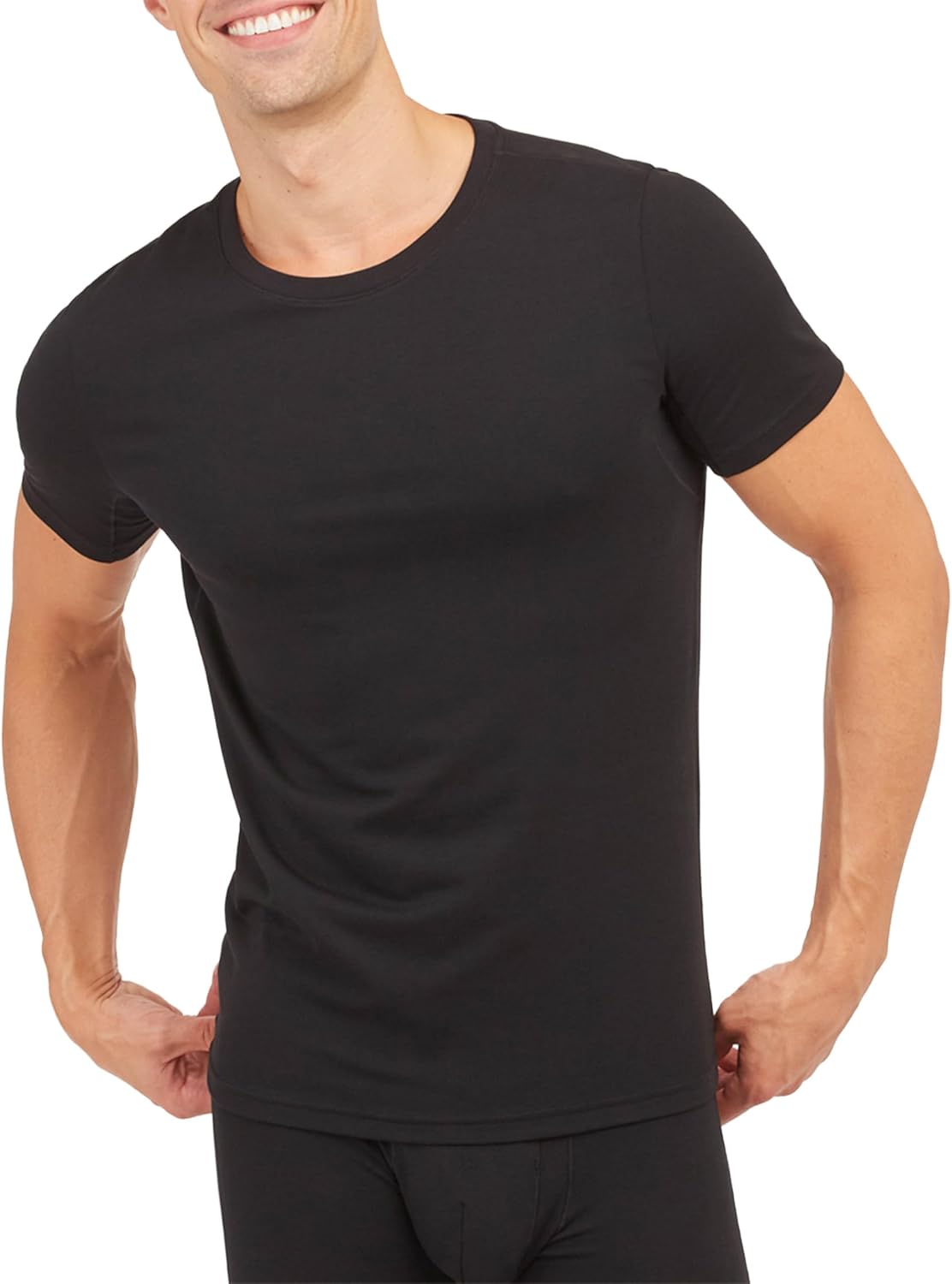 SPANX Men’s Zero Sculpt Cotton Modal Crew Neck - Men’s Compression T-Shirt - Flattering Support - Breathable & Sweat Wicking