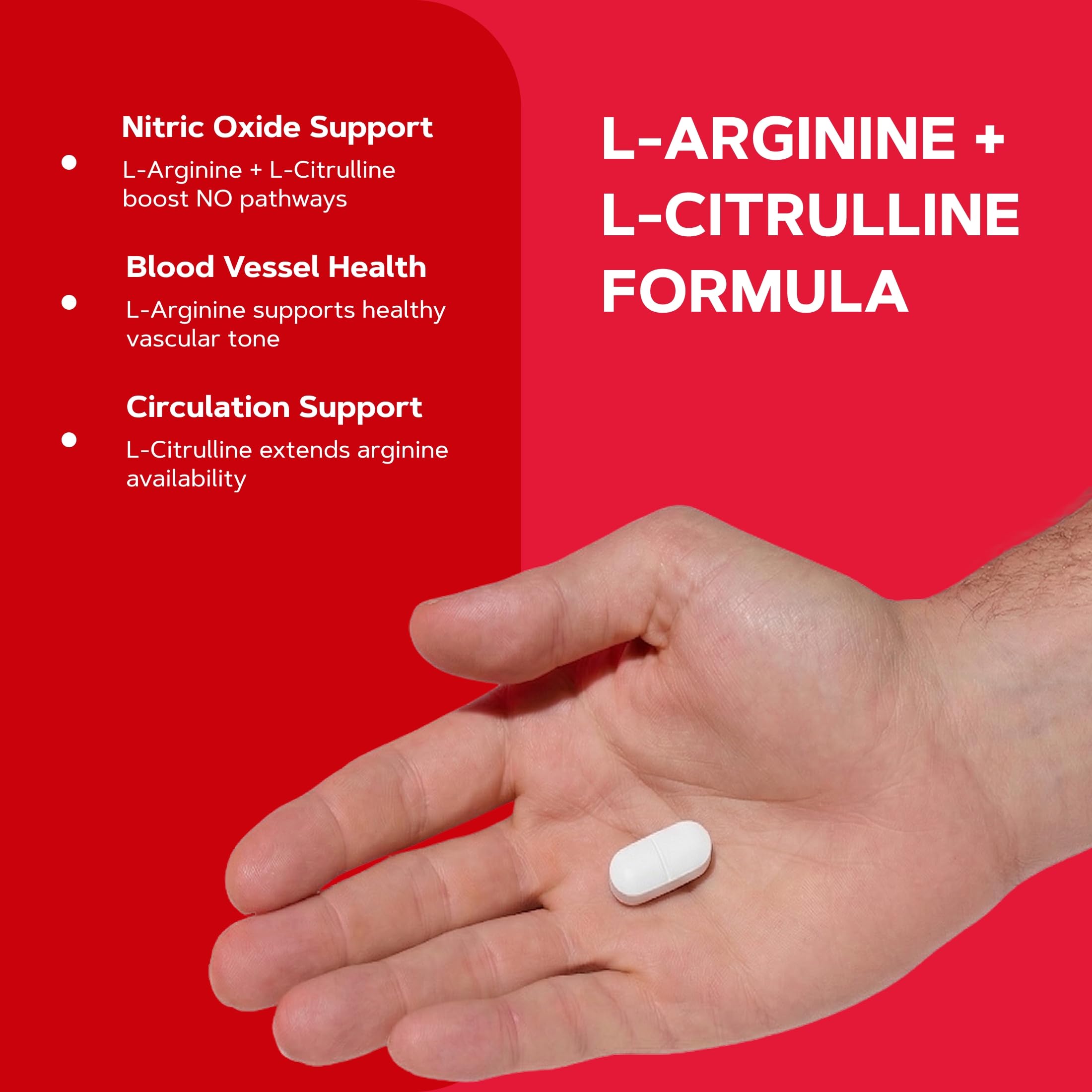 GNC L-Arginine + L-Citrulline 500mg, 120 Caplets, 120 Servings — Amazon image 4