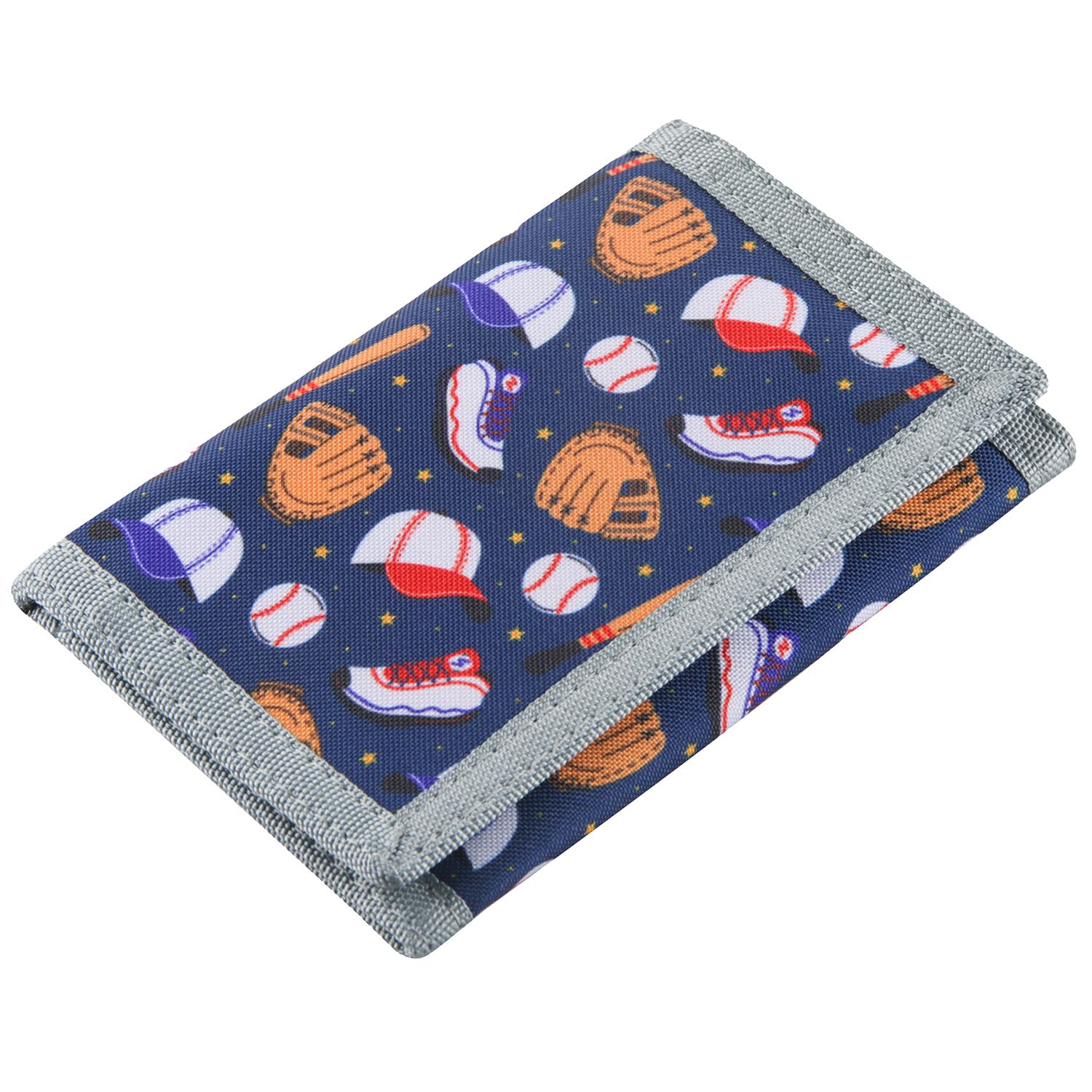 Kids Wallet for Boys Teen, Little Boys Wallet for Kids Ages 4-5-6-7-8-9-10-12, Baseball Sports Youth Wallets w/Zipper Coin Pocket, Tri Fold Child Childrens Wallet for Christmas Birthday Gift