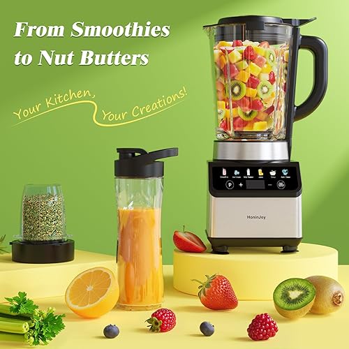 Miniatura 5 de Licuadoras para cocina, licuadora de batidos de encimera con jarra de vidrio de 51 onzas, molinillo y combo de taza para llevar, licuadora digital