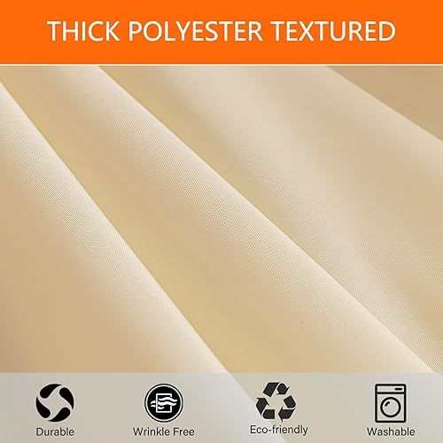 Miniatura 5 de Mantel marfil de 6 pies para mesas rectangulares de 6 pies, resistente al agua, lavable, tela de poliéster para fiestas, ferias comerciales (72