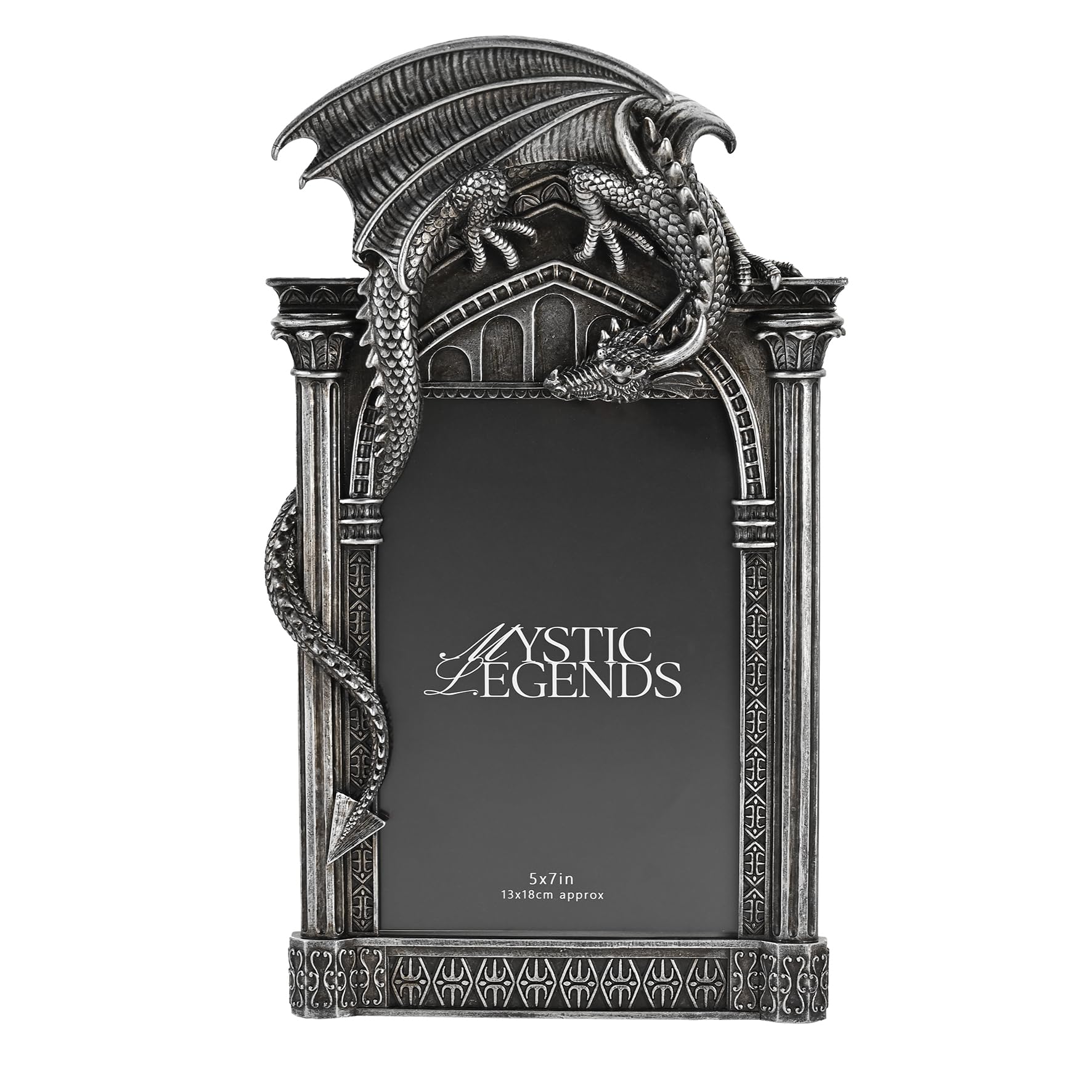 Widdop and Co. - Juliana Mystic Legends - Rectangular Self Standing Dragon Photo Frame - Mythical, Fantasy & Gothic Themed Ornament Gifting for Homeware & Home Decor.