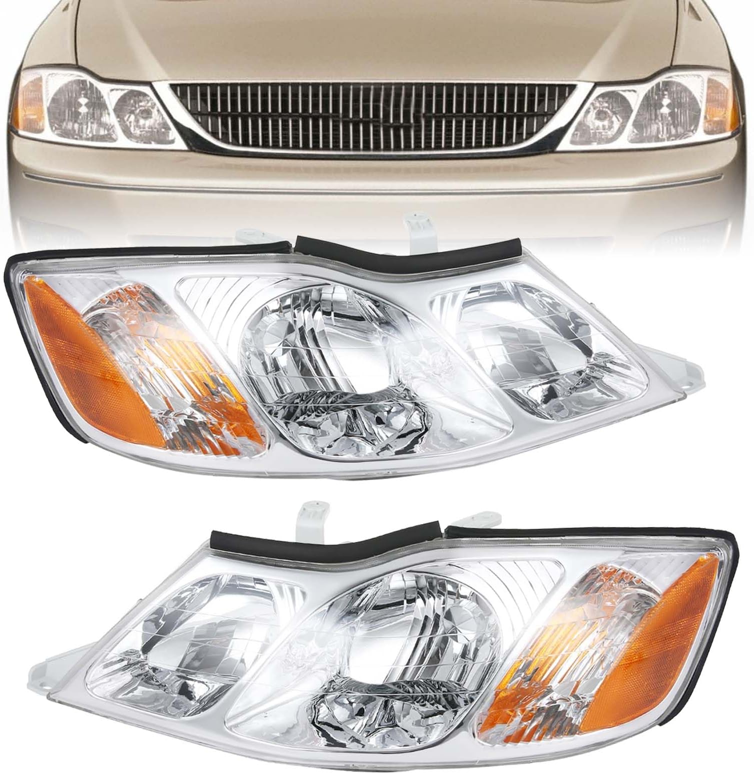 Amazon.com: Partzer Headlights Assembly Kit for 2000-2004 Toyota Avalon ...
