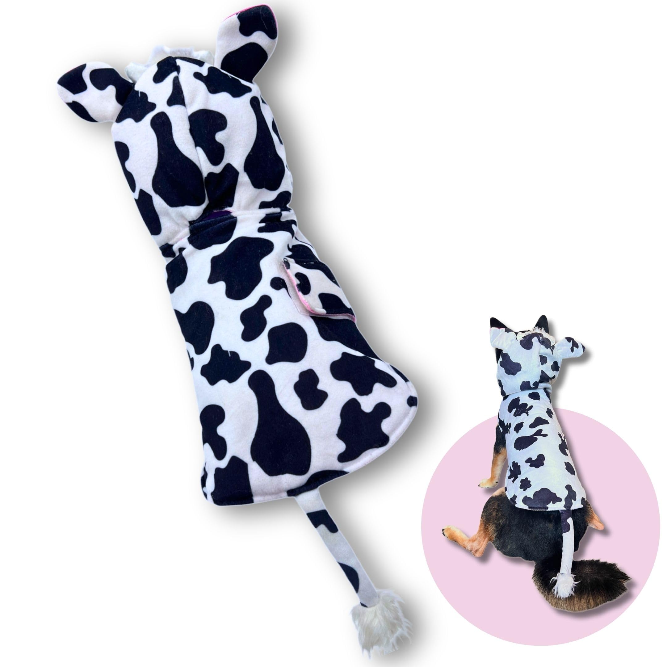 Pawcratean Pet Custom Dog Custom Cat Custom Hoodie, Sporty Look, Funny Gift, Halloween Holiday (Cow, Medium)