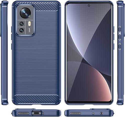 Miniatura 2 de Funda para Xiaomi Mi 12 Pro, funda para Xiaomi Mi 12S Pro, TPU fibra de carbono suave parachoques funda protectora antiarañazos a prueba de golpes