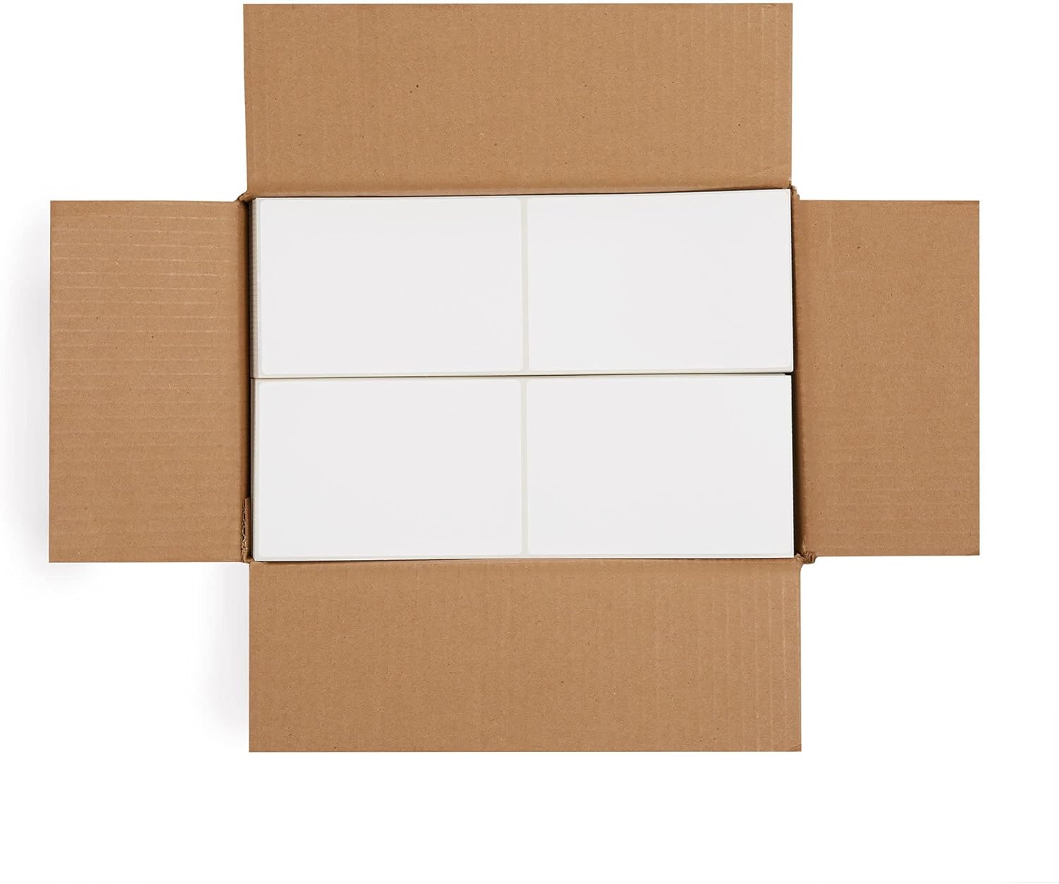 Smith Corona - 2 Stacks - Fanfold 4" x 6" Direct Thermal Labels, 4000 Labels Total, Made in The USA, for Thermal Printers (2000 Labels Per Stack) - Zebra Compatible