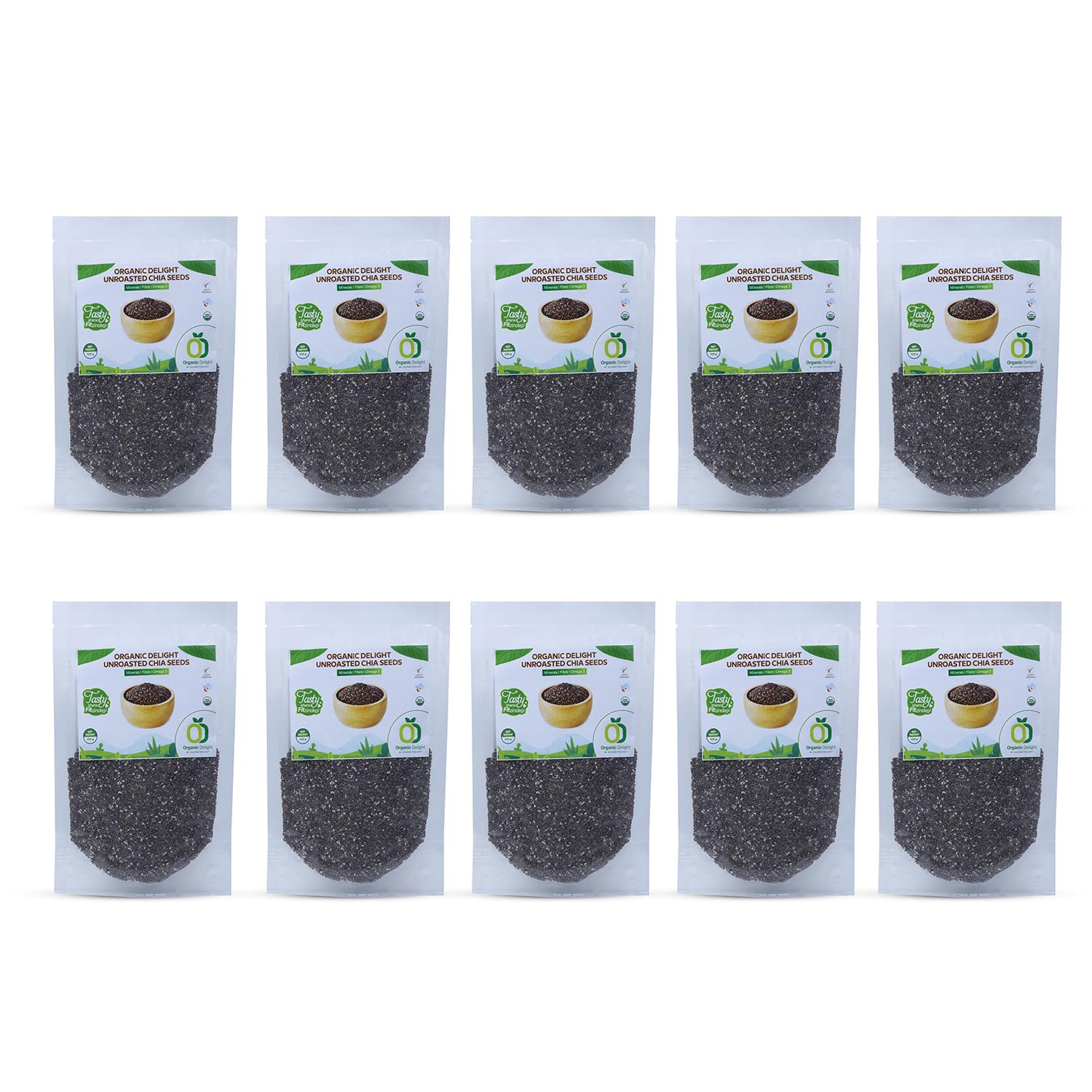 Organic Delight Chia Seeds (1kg, Pack 10) - Seeds for Eating – For Weight Loss Management - Raw Unroasted Chia Seeds with Fiber - USDA Certified, Gluten Free, Non-GMO – Healthy Snacks, Diet Food (B0CGV23DFD) Amazon Price History, Amazon Price Tracker
