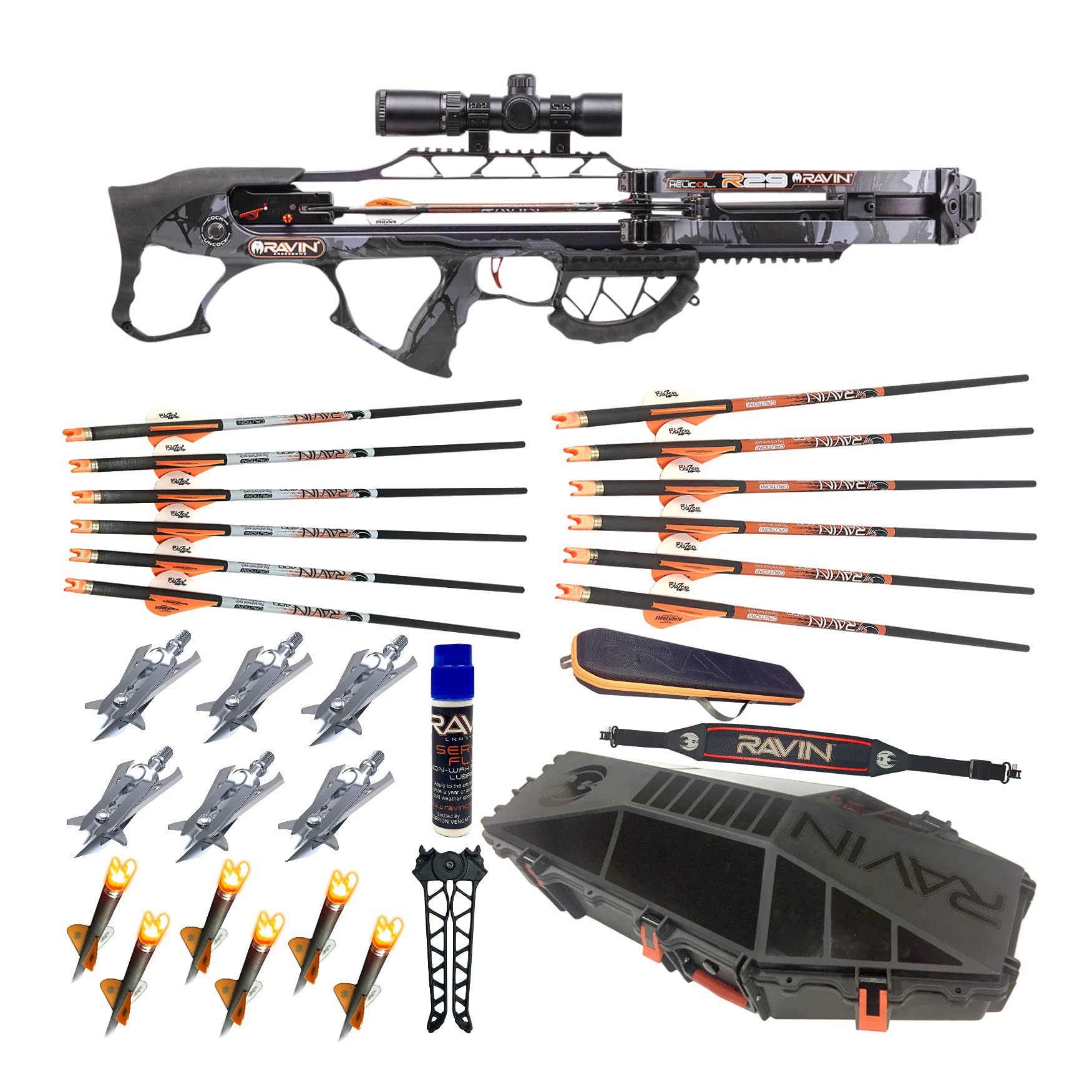 Ravin Crossbows R29 430 FPS Crossbow (Predator Camo) Predator Bundle (11 Items)