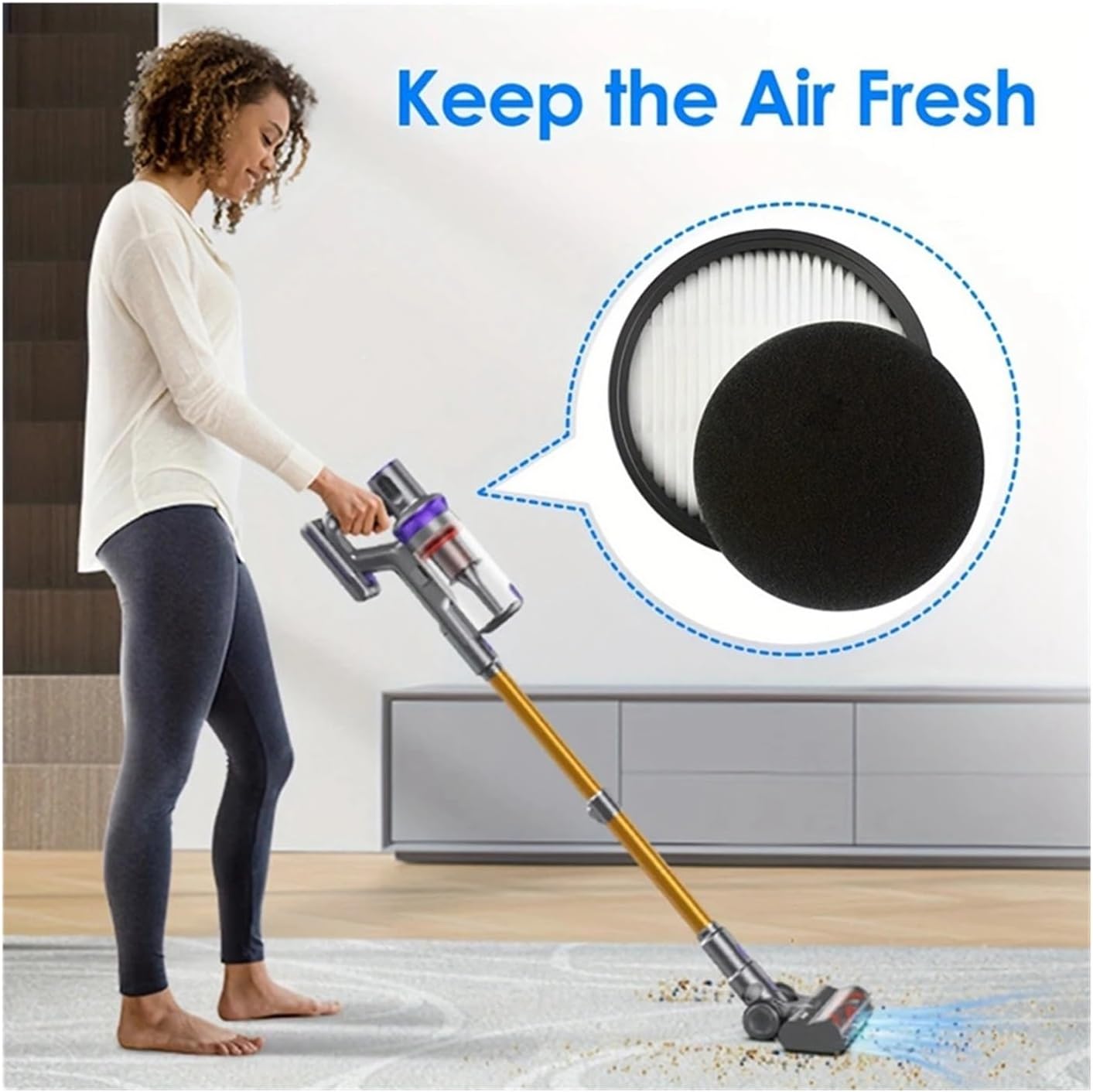 Compatible for Laresar Vacuum Cleaner Filter, Washable HEPA Replacement Part for Elite 3 Series