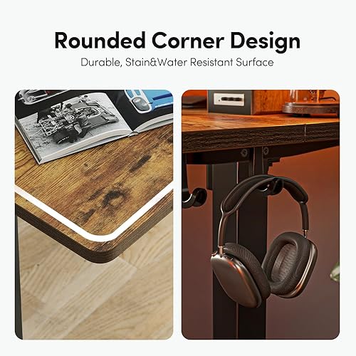 Miniatura 5 de BANTI Escritorio eléctrico de pie de 40 x 24 pulgadas con cajón, escritorio de altura ajustable, escritorio de oficina en casa, escritorio