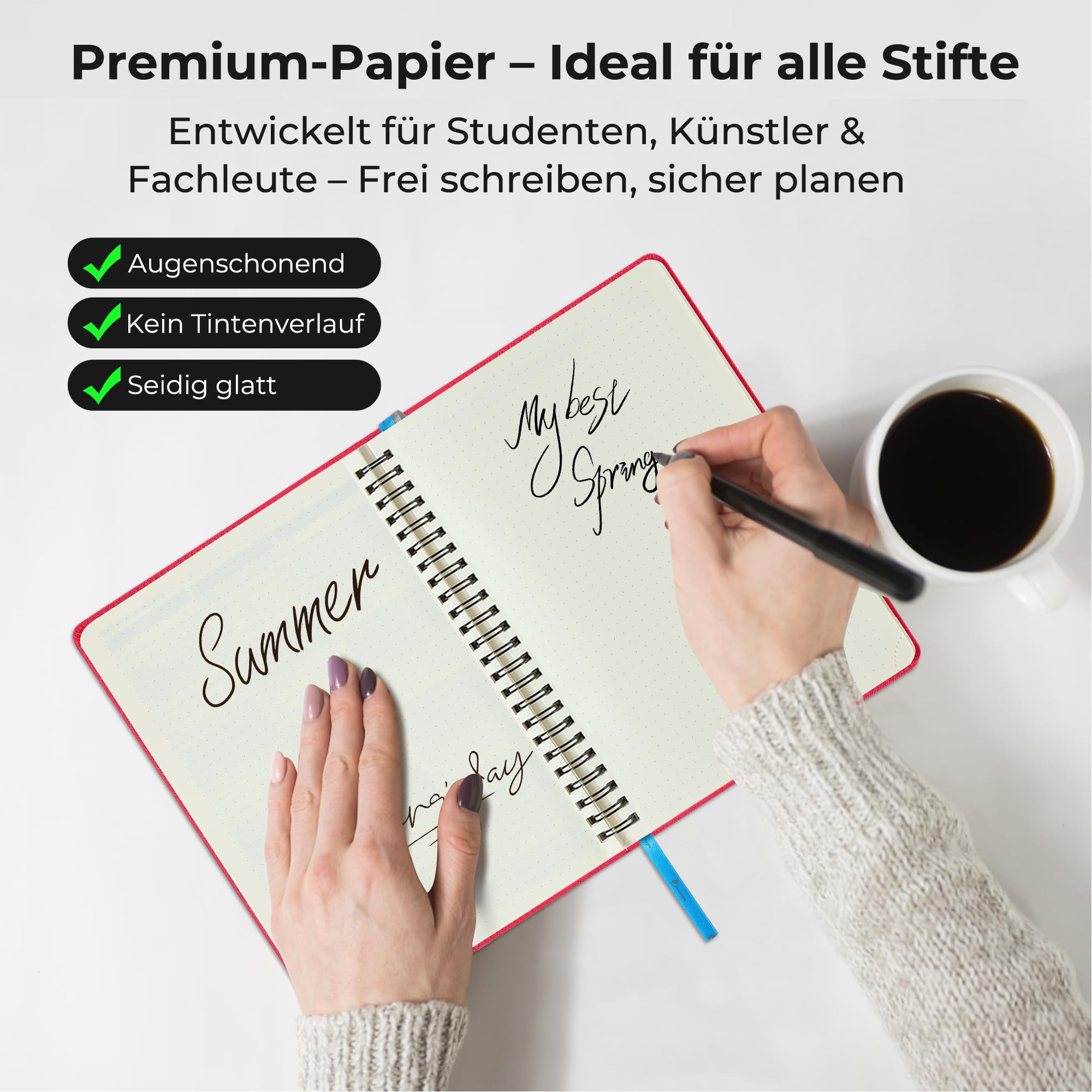 Kalender 2026 2027 Wochenplaner,A5(21,9x 16,2cm),18-Monate Buchkalender (Jul.2026-Dez.2027) Ringbuch mit Softcover,wochenkalender mit selbstklebendem Stifthalter,Rosenrot,Querformat.