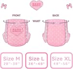 Littleforbig Printed Adult Brief Diapers 10 Pieces - Blushing Baby(L)