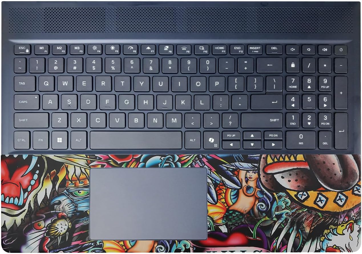 Laptop Skin Compatible with Alienware 16/16X Aurora (2025) - Old School Tattoo - Premium 3M Vinyl Protective Wrap Decal Cover - Easy to Apply | Crafted in The USA by MightySkins