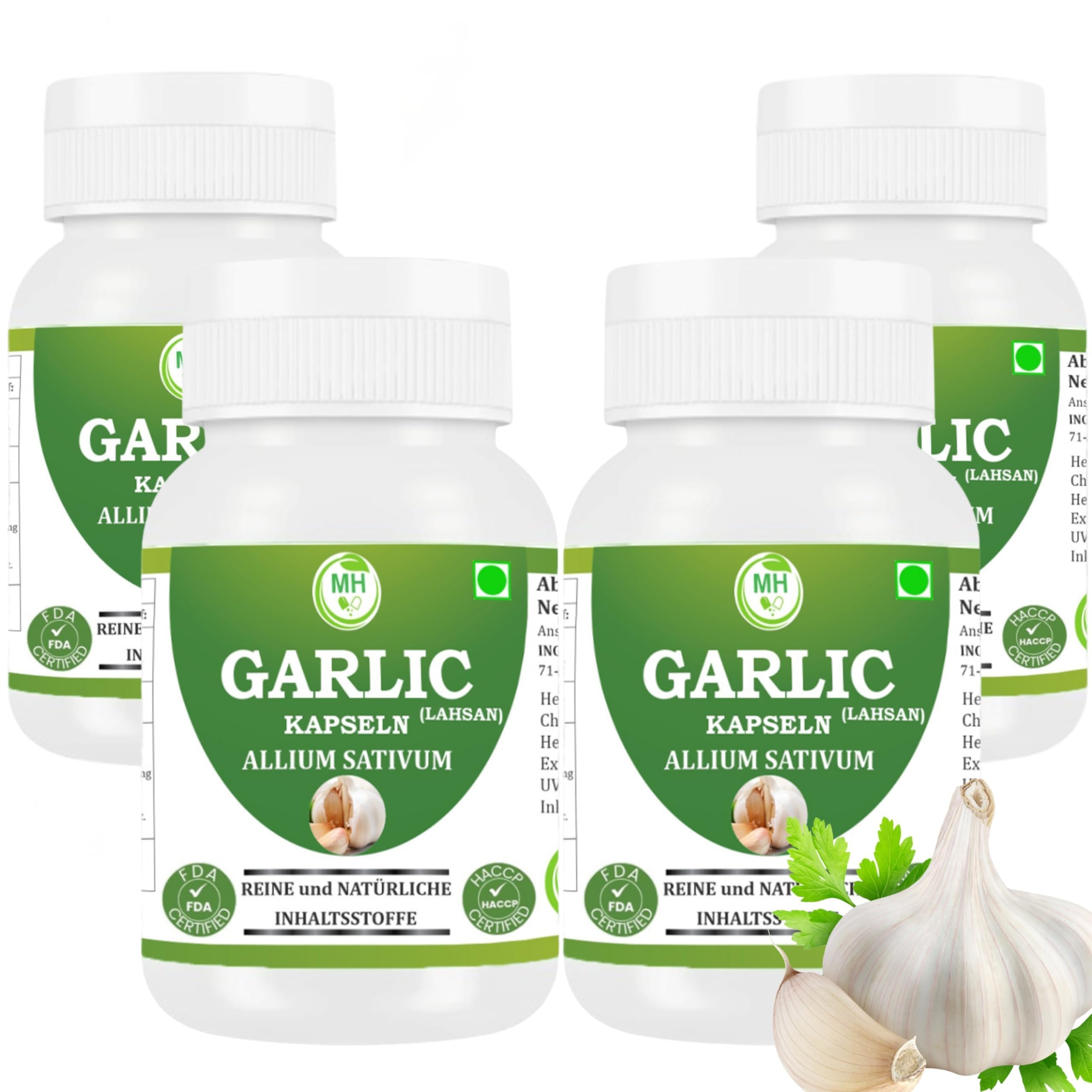 Garlic (Geruchsfreie Knoblauch) Kapseln 500 mg | Allium sativum | 240 Vegane Kapseln | Kräuterergänzung | Vegan, Glutenfrei, Gentechnikfrei | Natürliches Kräuterergänzungsmittel