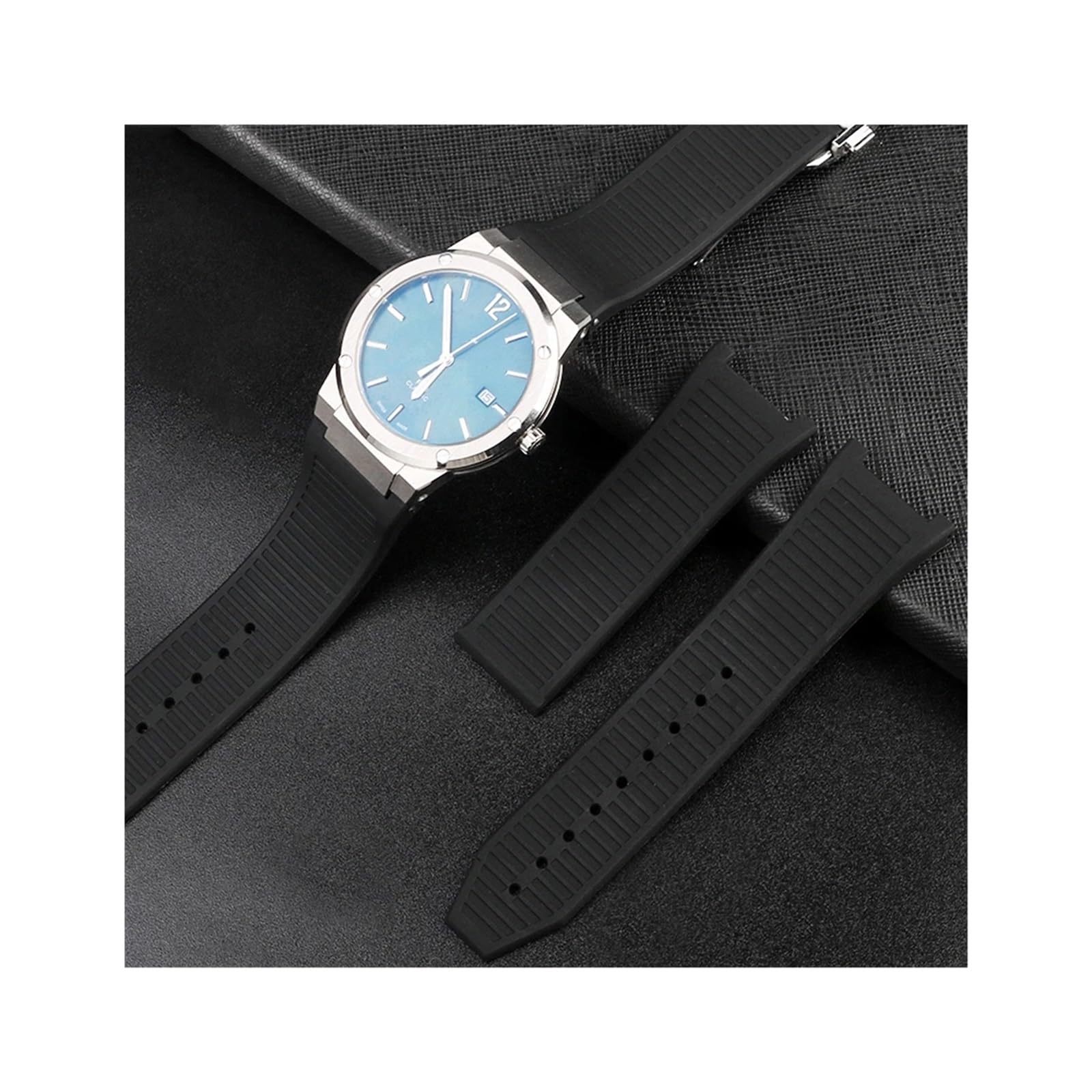 Bracelet de montre étanche en caoutchouc et Silicone for hommes, adapté à la série sportive Ferragamo Three Eyes F80 F-80, boucle pliante crantée