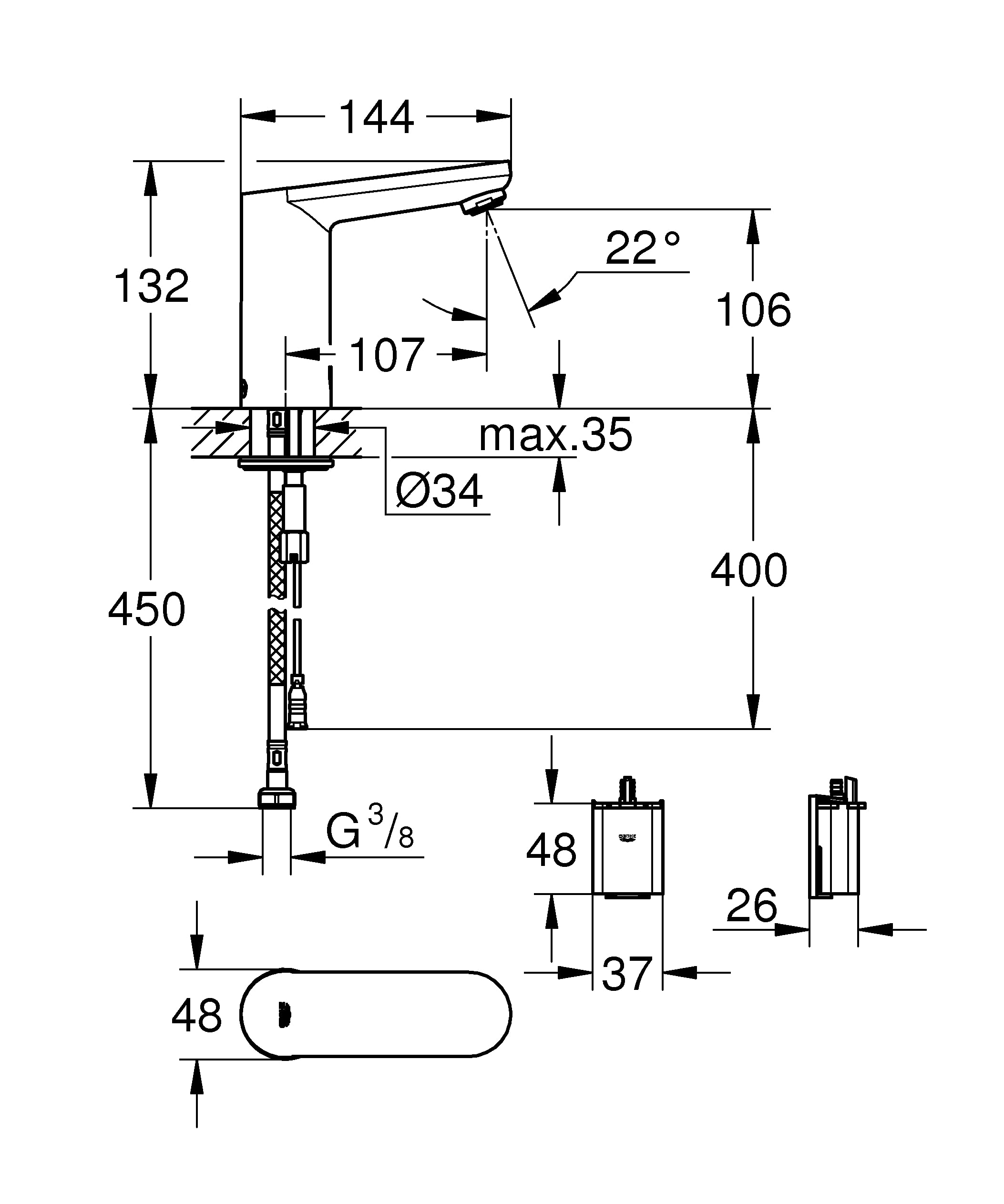 GROHE 36439000 - Grifo de baño