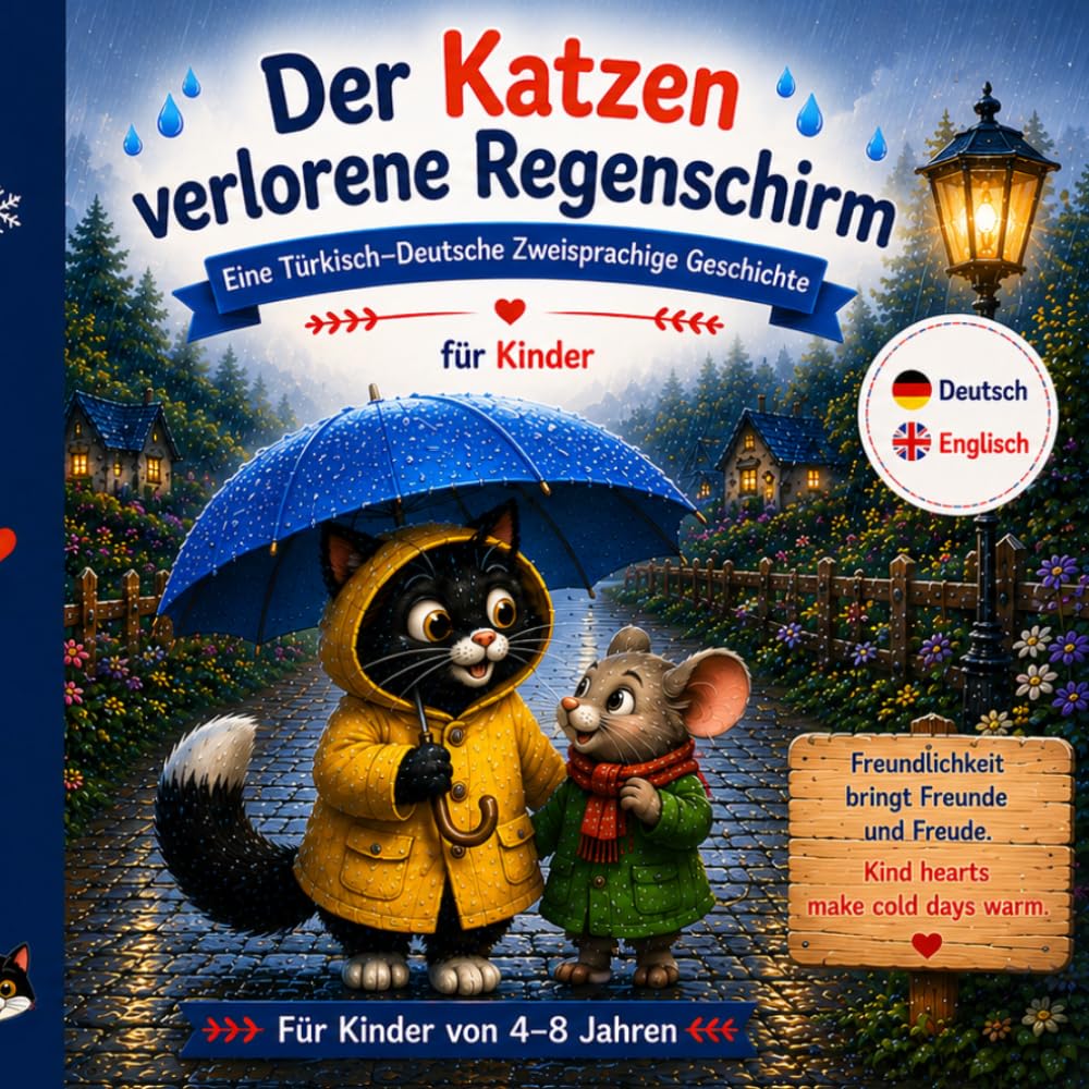 Der verlorene Regenschirm der Katze: Eine zweisprachige Geschichte (Englisch-Deutsch) für Kinder (Little Bilingual Adventures)