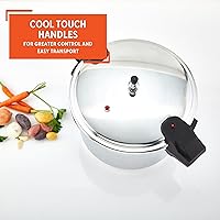 Vista 4 de IMUSA USA A417-80808 Olla a presión de 22 qt Jumbo para estufa con regulador y asas laterales, plateado