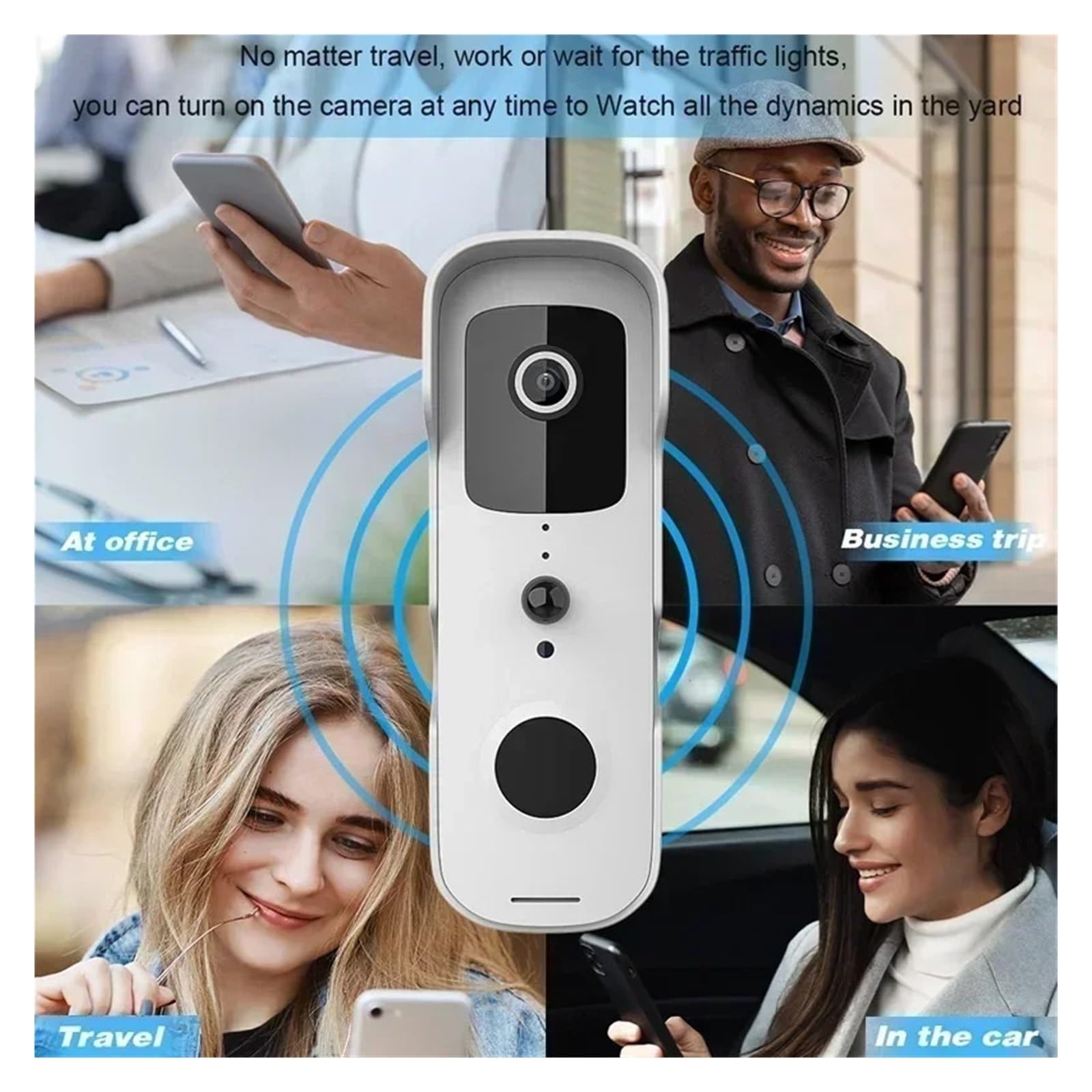 Inteligentny Wideodomofon Wodoodporny Z Noktowizorem, Kamerą 1080P FHD, Cyfrowym Wideodomofonem, WIFI 2.4G, Dzwonkiem Tuya Ostry PodgląD Na żYwo(1X Doorbell)