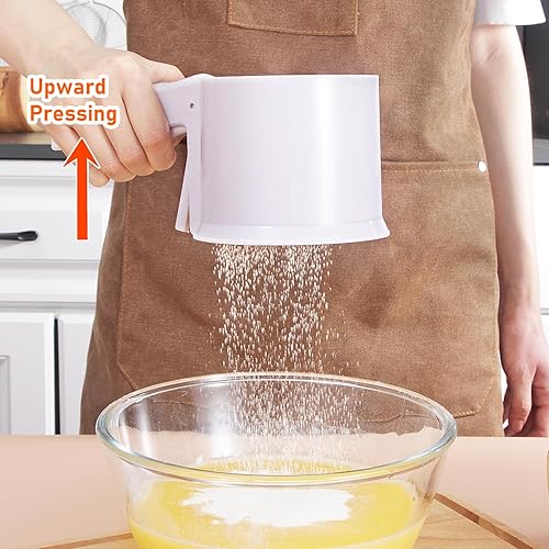 Miniatura 9 de Tellshun Tamiz de harina para 1.5 tazas de azúcar en polvo para hornear molde desmontable de 4 pulgadas, molde para hornear, redondo, a prueba de