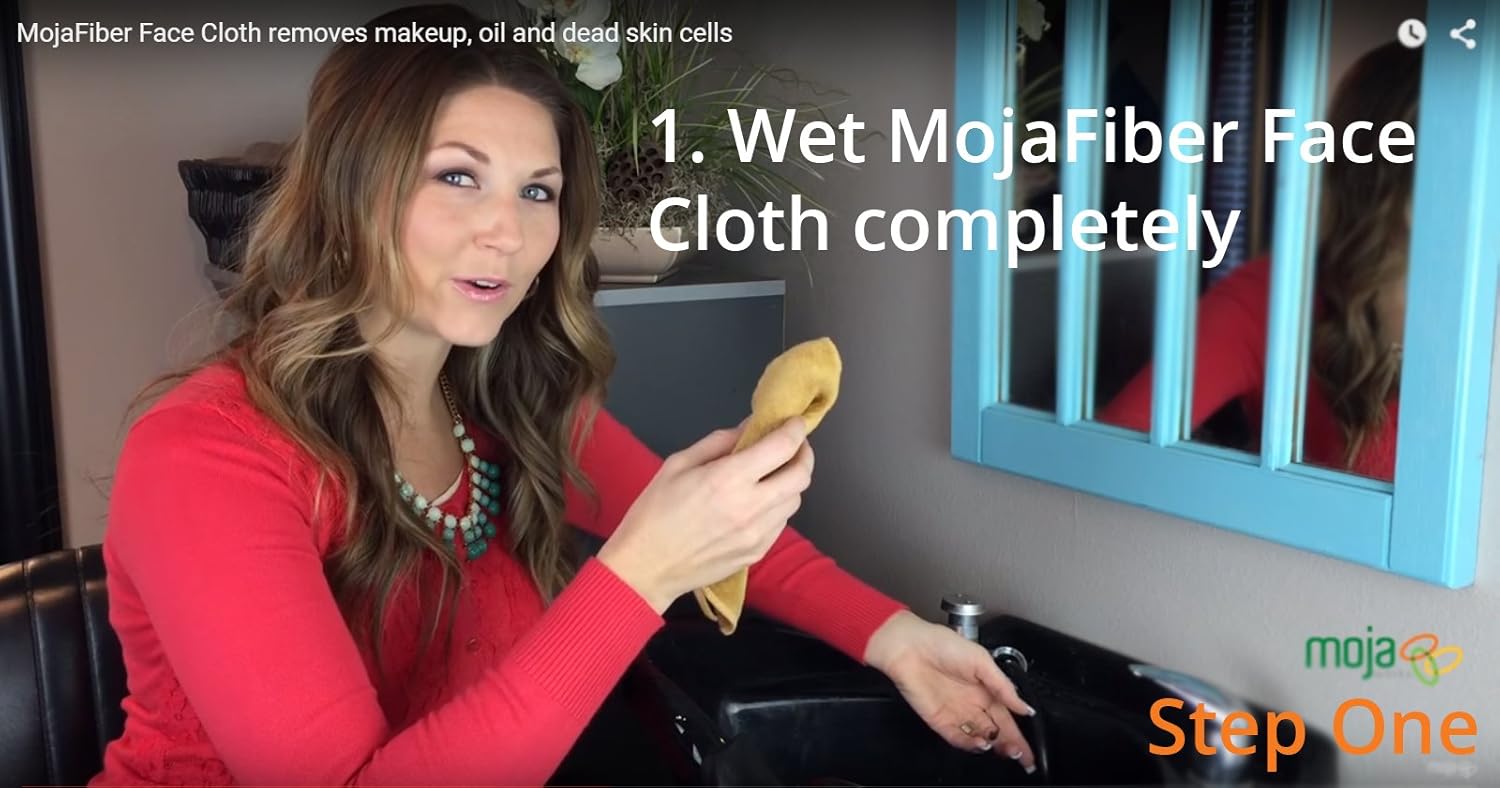 MojaWorks Microfiber Face Cloth Cleaning - Heavy Duty Stitching, Dual Purpose, Ultra Dense, Exfoliate Skin, Cleanse Pores - Easily Remove Makeup Dead Skin Cells - 3 Pack Measures 12" x12" (Amber)