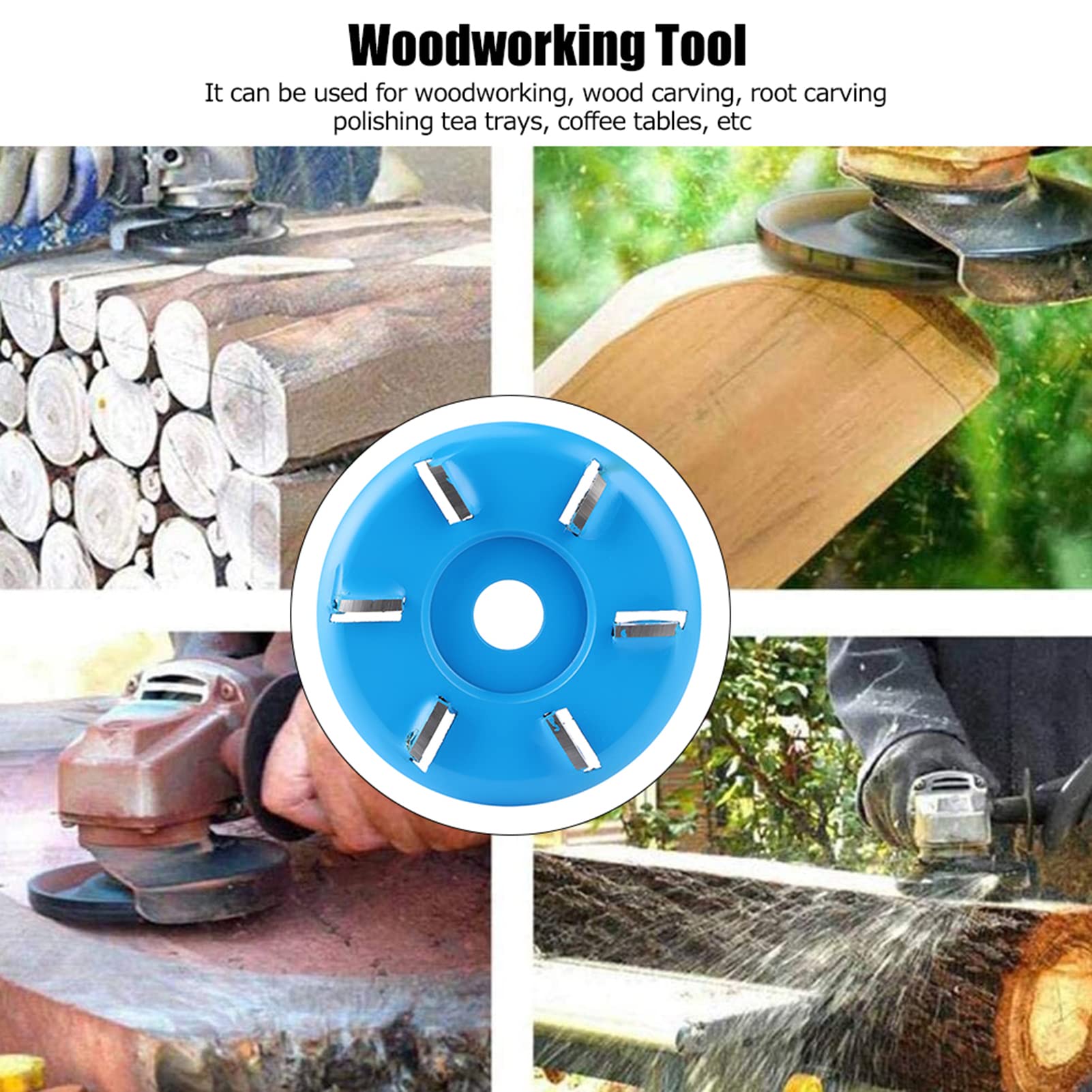 Wood Turbo Carving Disc 6 Teeth Wood Shaping Disc Grinder Wheel Disc Angle Grinder Chainsaw Wheel Milling Cutter Disk Woodworking Tool Tea Tray Engraving Tool
