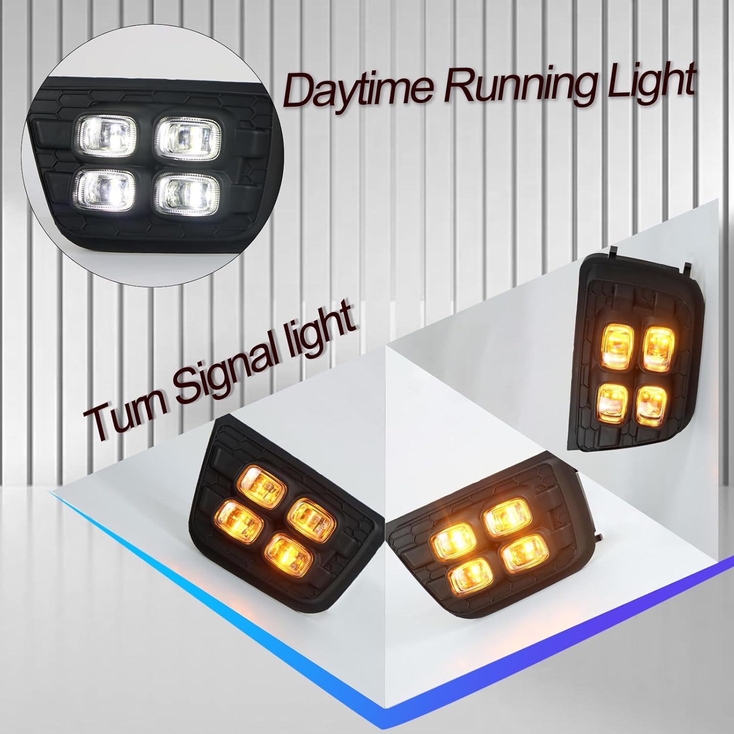 BINGIGOO 2PCS Front Fog Lights LED Switchback LED Daytime Running Amber Turn Signal light Compatible with Toyota 4Runner 2006-2009 SR5 Limited DRL