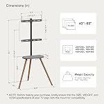 Épouse de trépied TV Se tenir debout pour 43 à 65 1 cm LCD LED OLED Écran, réglable en hauteur et pivotant TV Stand, coin portable TV Support de sol avec bac en bois, VESA 400x400mm, Minimaliste Noix noire