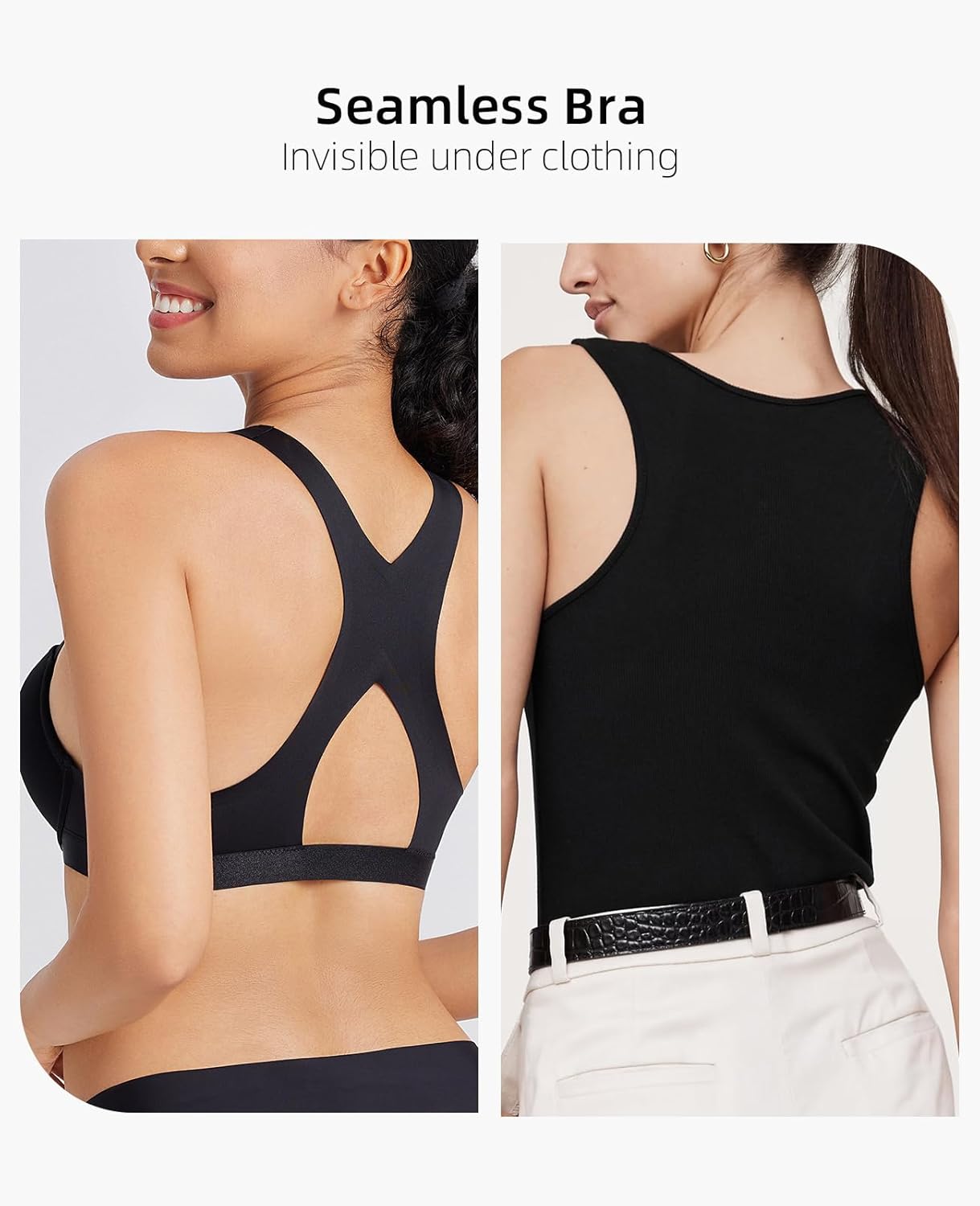 Padded Push Up Bras for Women Add 2 Cup Racerback Front Closure Plunge Bra Underwire Support - Image 5