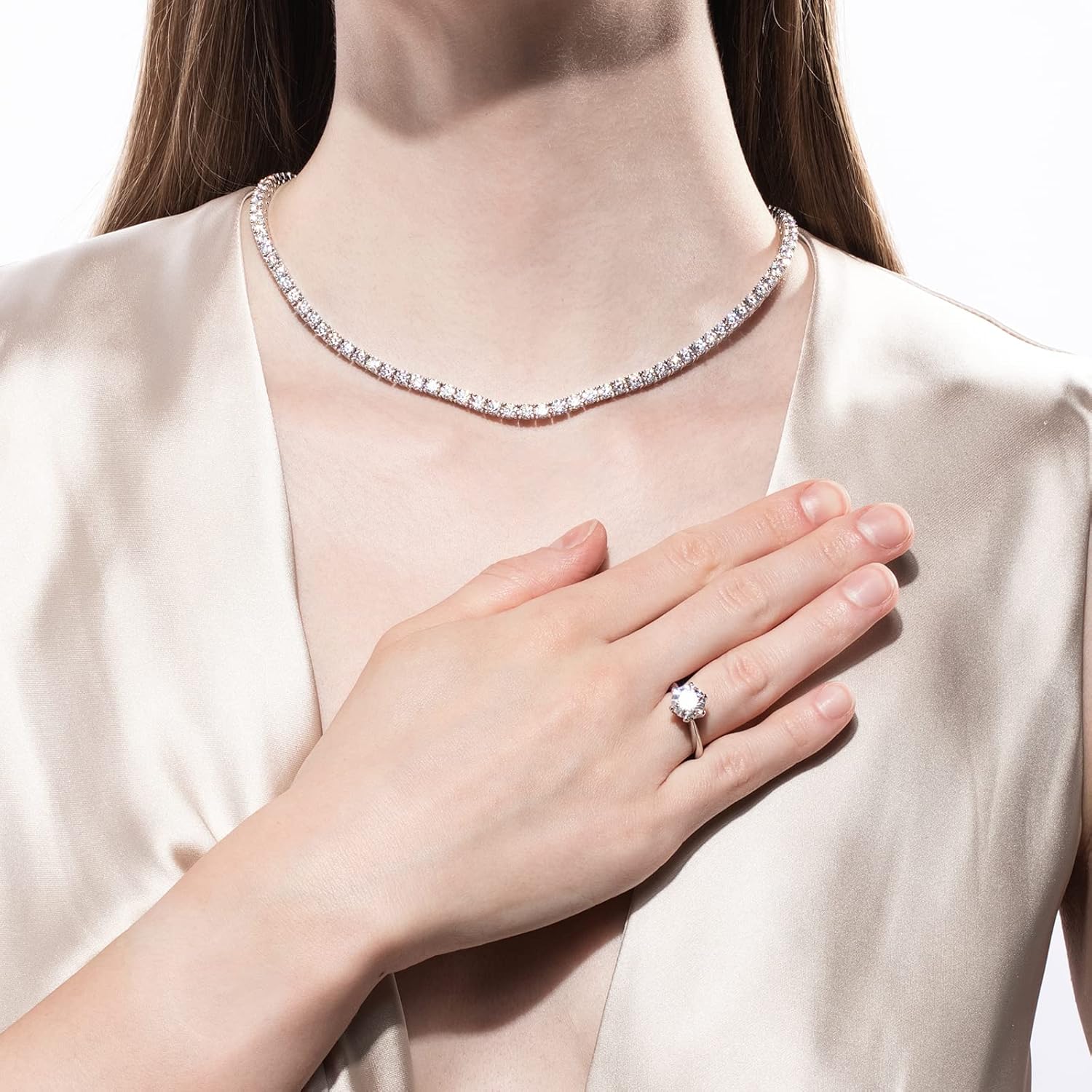 AnuClub 1/2/3/5CT Six Prong Solitaire Moissanite Ring, 925 Sterling Silver Ring, Gift for Wedding, Engagement And Anniversary With Certificate - Image 6