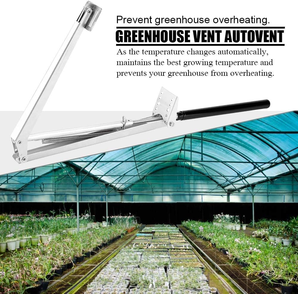 Ouvre-fenêtre automatique pour serre, en alliage d'aluminium, pour serres, lève-vitres, serres, ouverture automatique, kit d'ouverture de ventilation activé par la chaleur, pour serres et châssis