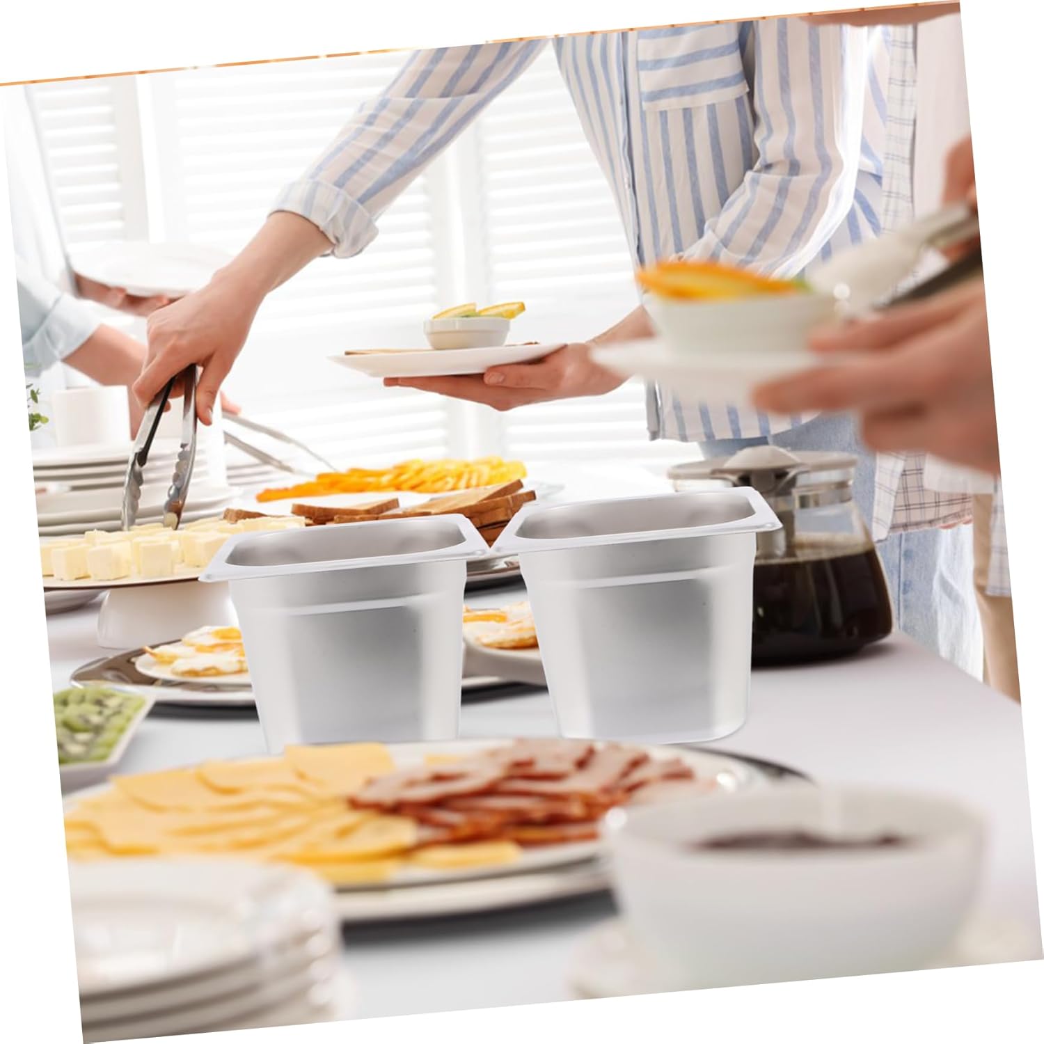 4pcs Steam Pan for Food Warmers Buffet Server for Restaurants and Catering for Parties and Events
