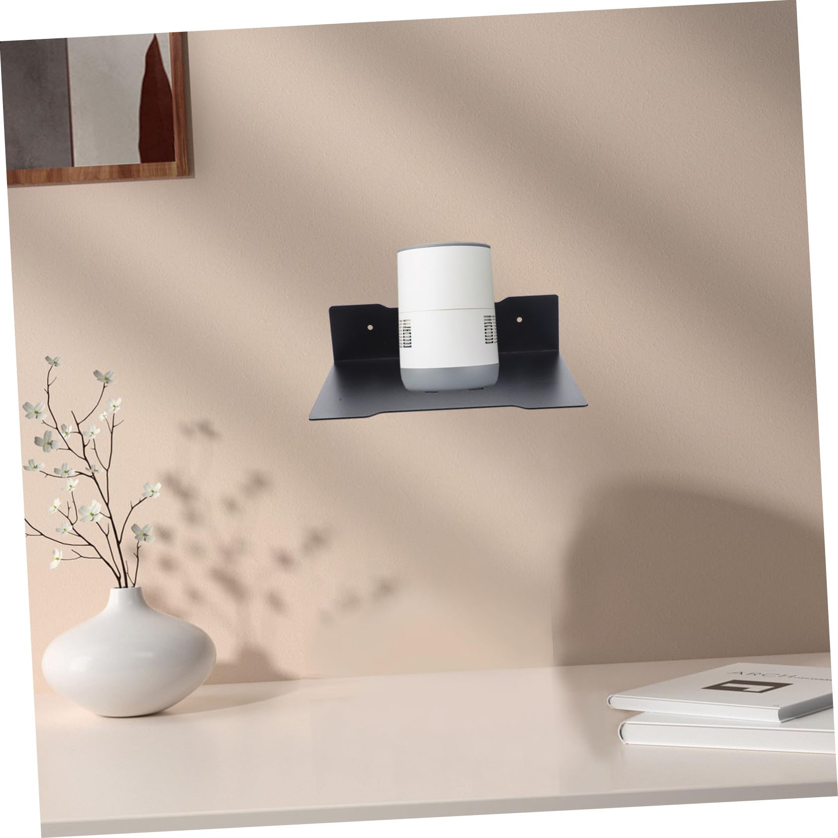 Homoyoyo Supporto da Parete Robusto in Acciaio al Carbonio Nero Capacità di Carico Elevata per Telecamera e Proiettore, Design Montaggio a Muro