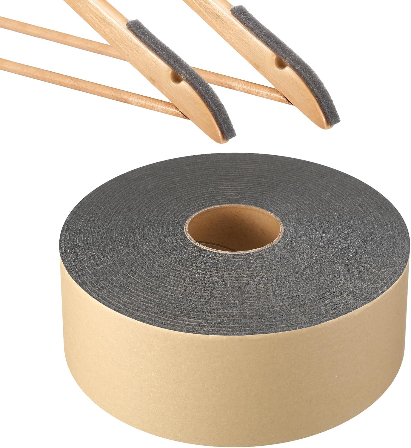 Nuanchu 1600 Pcs Foam Tape Hanger Protection Strips Self Adhesive Foam Strips Non-Slips Self Sticking for Clothes Hangers Retail Store or Home Use(Charcoal Grey)