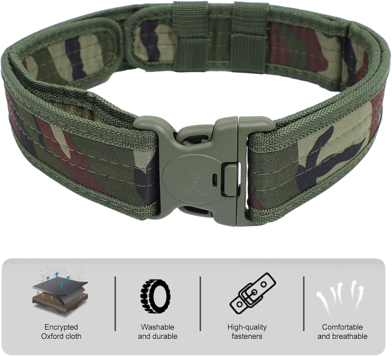 YARNOW Outdoor Hunting Waist Belt Camouflage Mountaineering Belt Adjustable 100-135cm for Camping and Training
