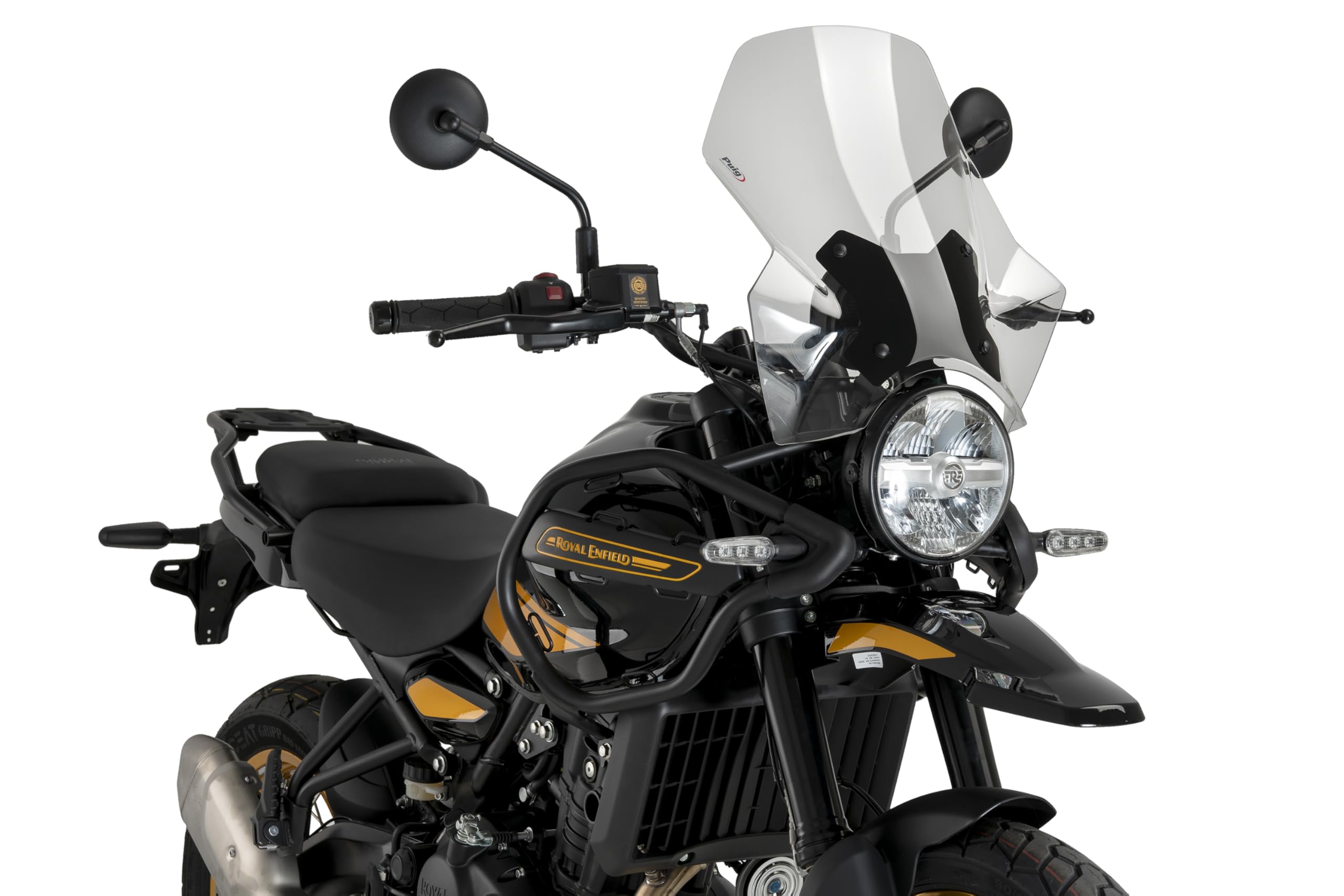Puig 22113W Adjustable Windshield – Aerodynamic Protection and Innovative Design for Royal Enfield Himalayan 450 2024-2025, clear